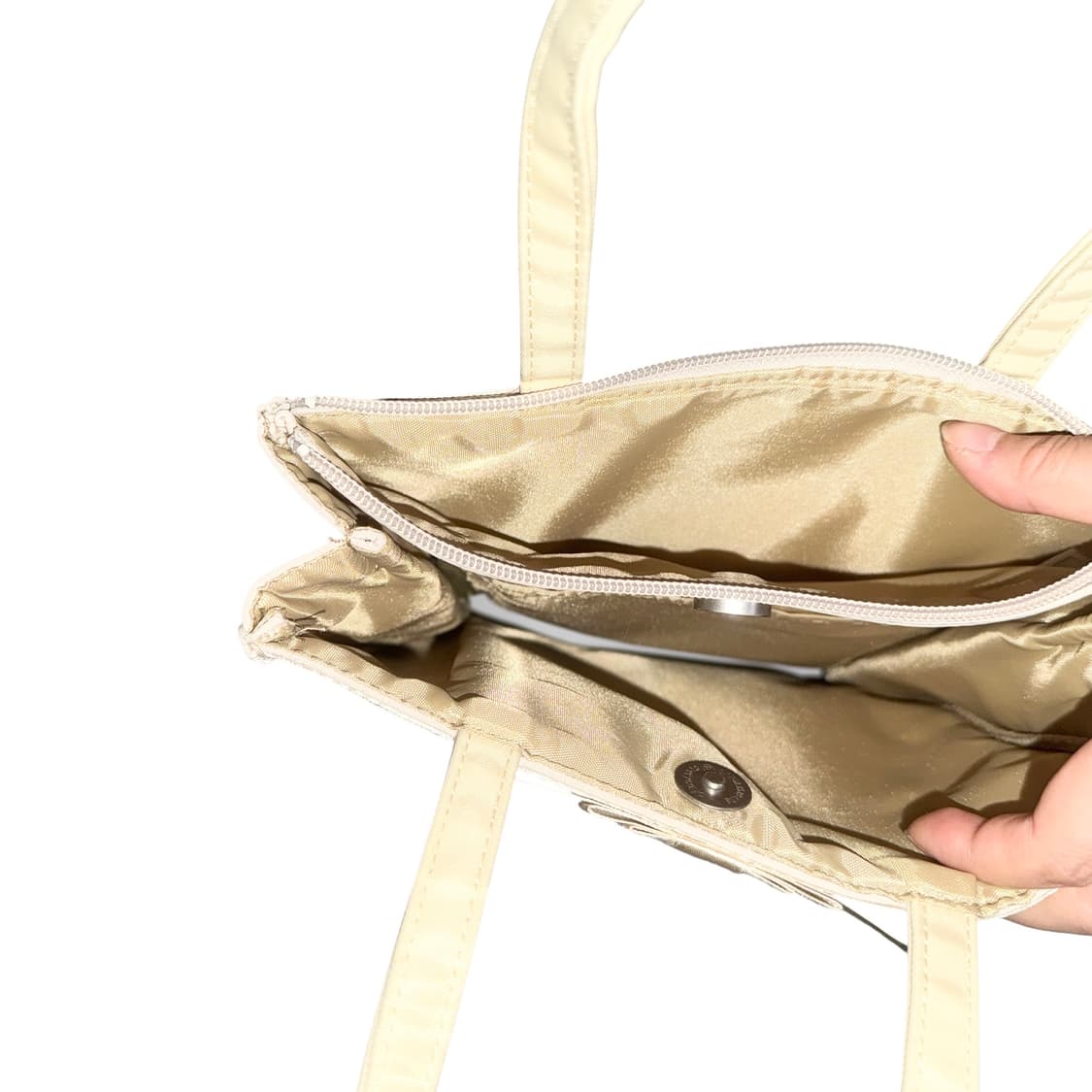 Beige ribbon square totebag 상품이미지4