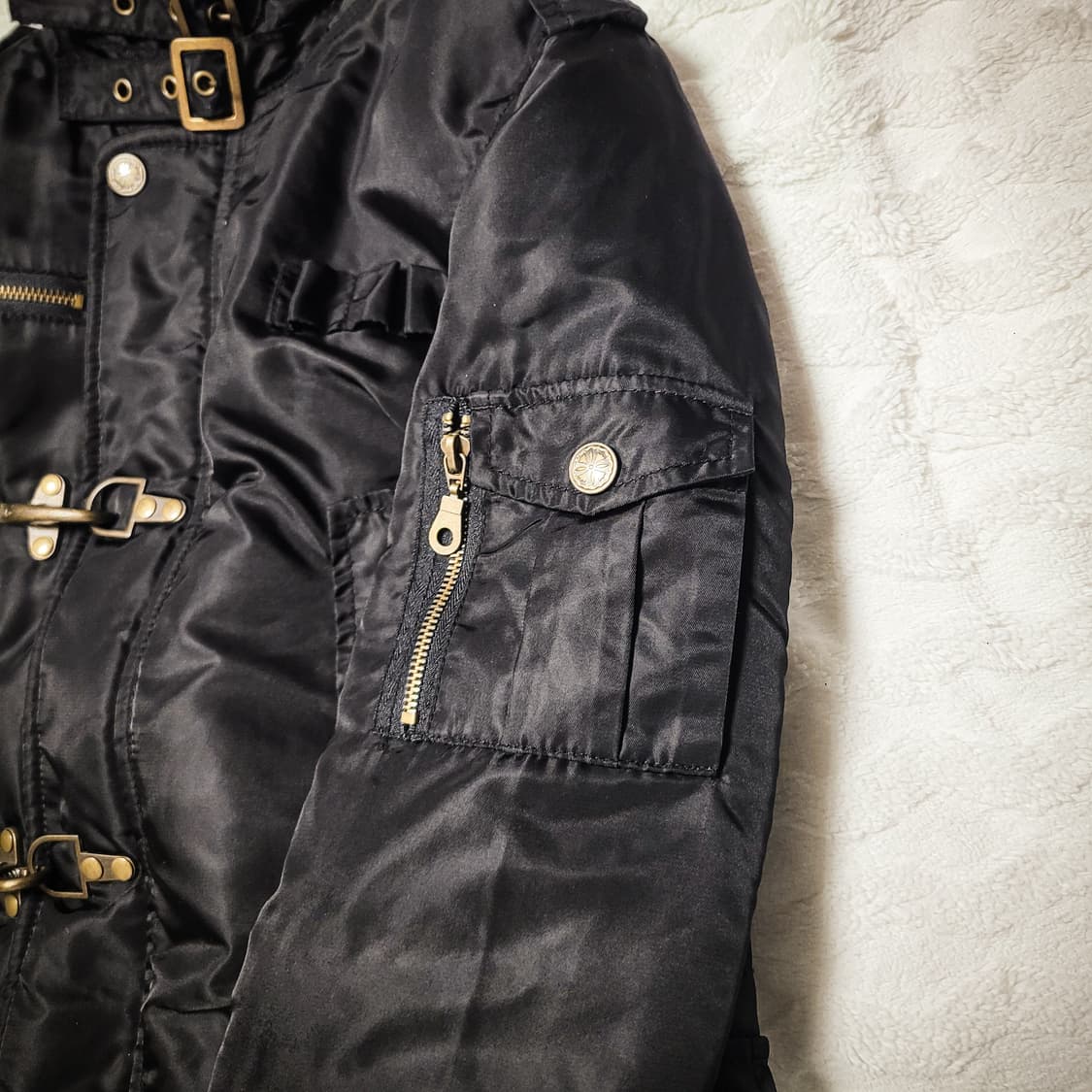 00s naked queen Duffle Hooded Long Coat 상품이미지4