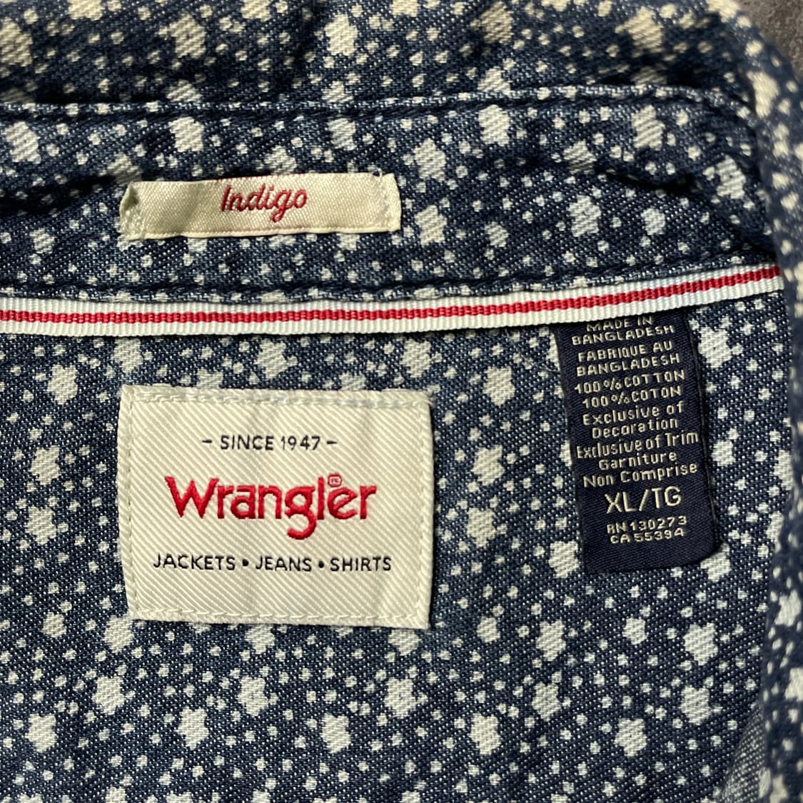 WRANGLER 랭글러 빈티지 네이비 도트 웨스턴 반팔 셔츠 A00776 상품이미지10