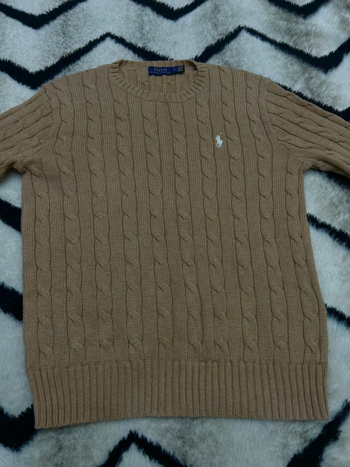 [S]폴로랄프로렌 라운드 꽈배기 니트/베이지 상품이미지3