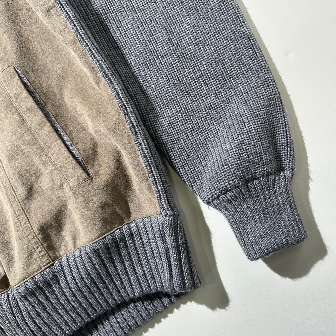 PINI 울 배색 니트 집업 가디건 상품이미지8