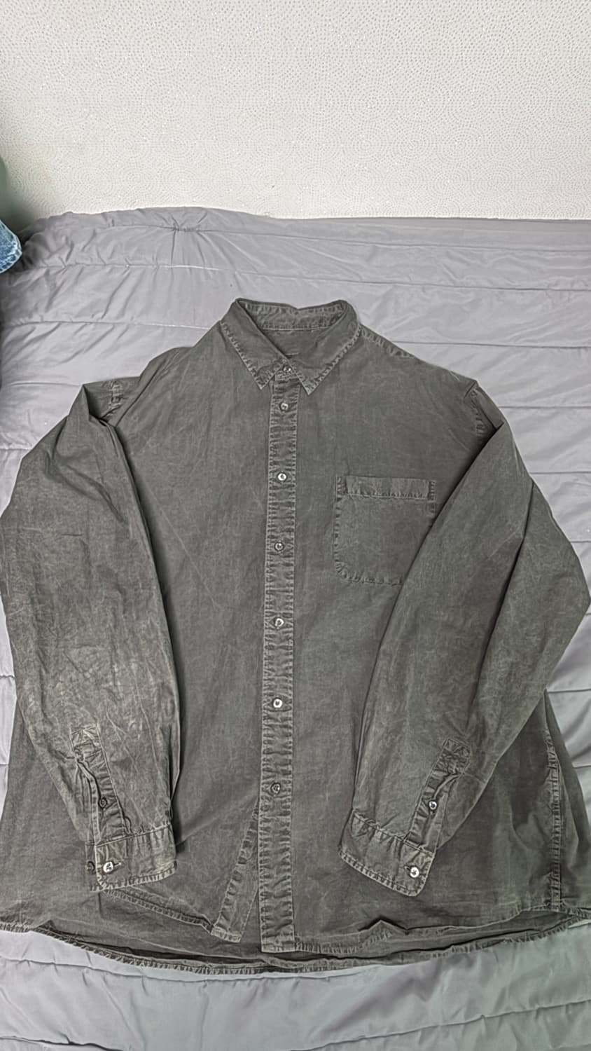 러프사이드 가먼트다잉 워시드 셔츠 차콜 4 상품이미지2