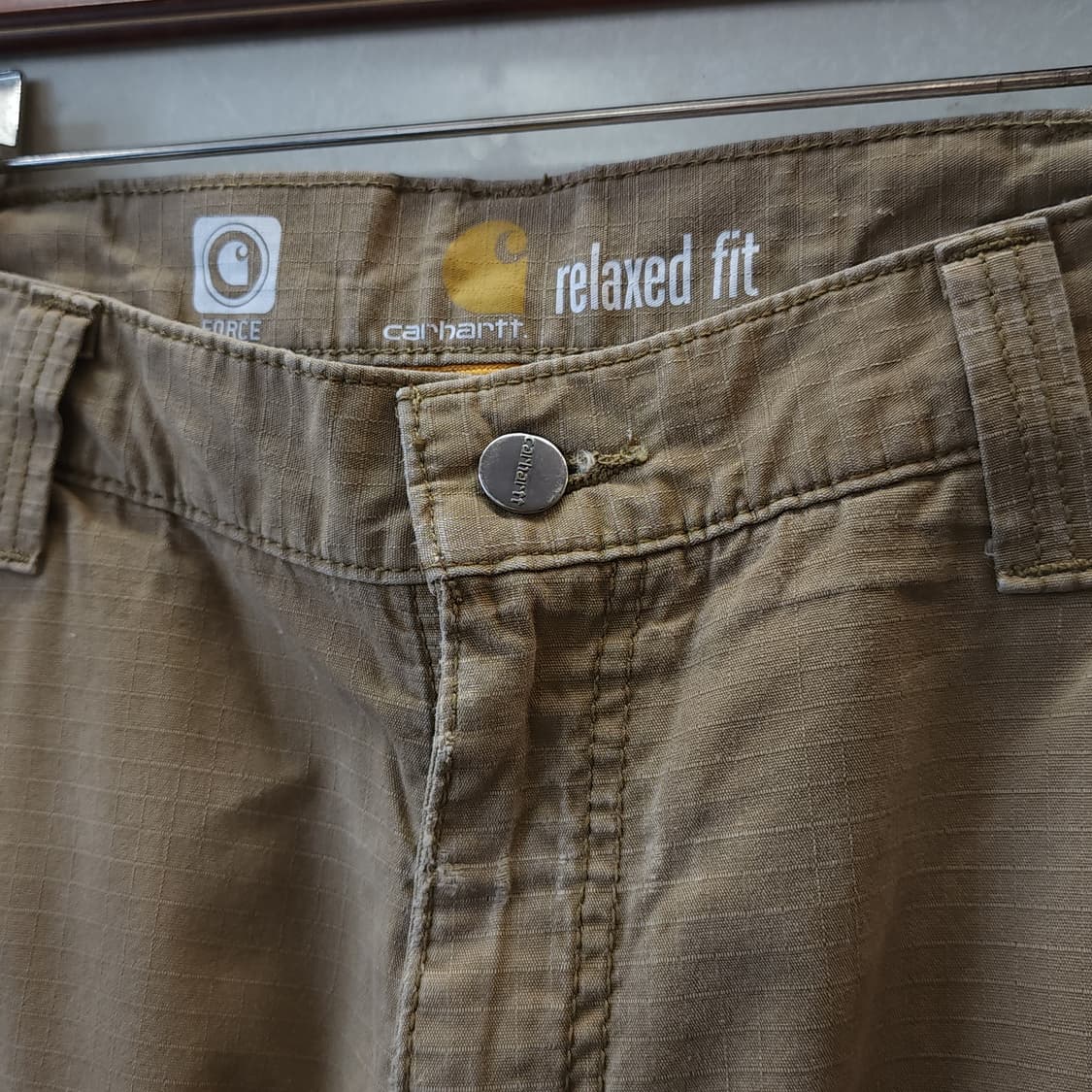 칼하트 워크팬츠 립스탑 카고 팬츠 브라운 33x32 상품이미지4
