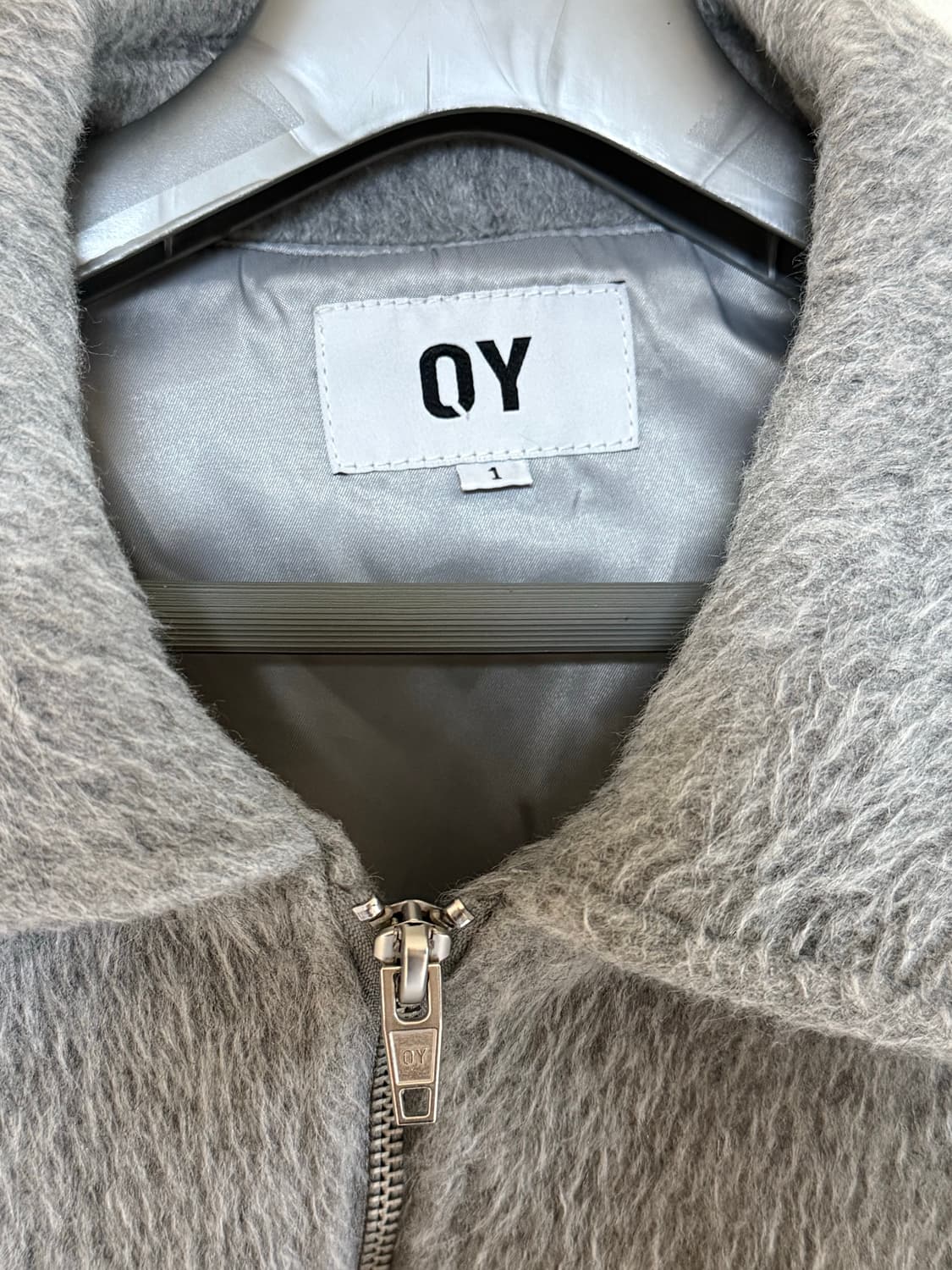 TURQUOISE STUD HAIRY WOOL JACKET - GREY 상품이미지2