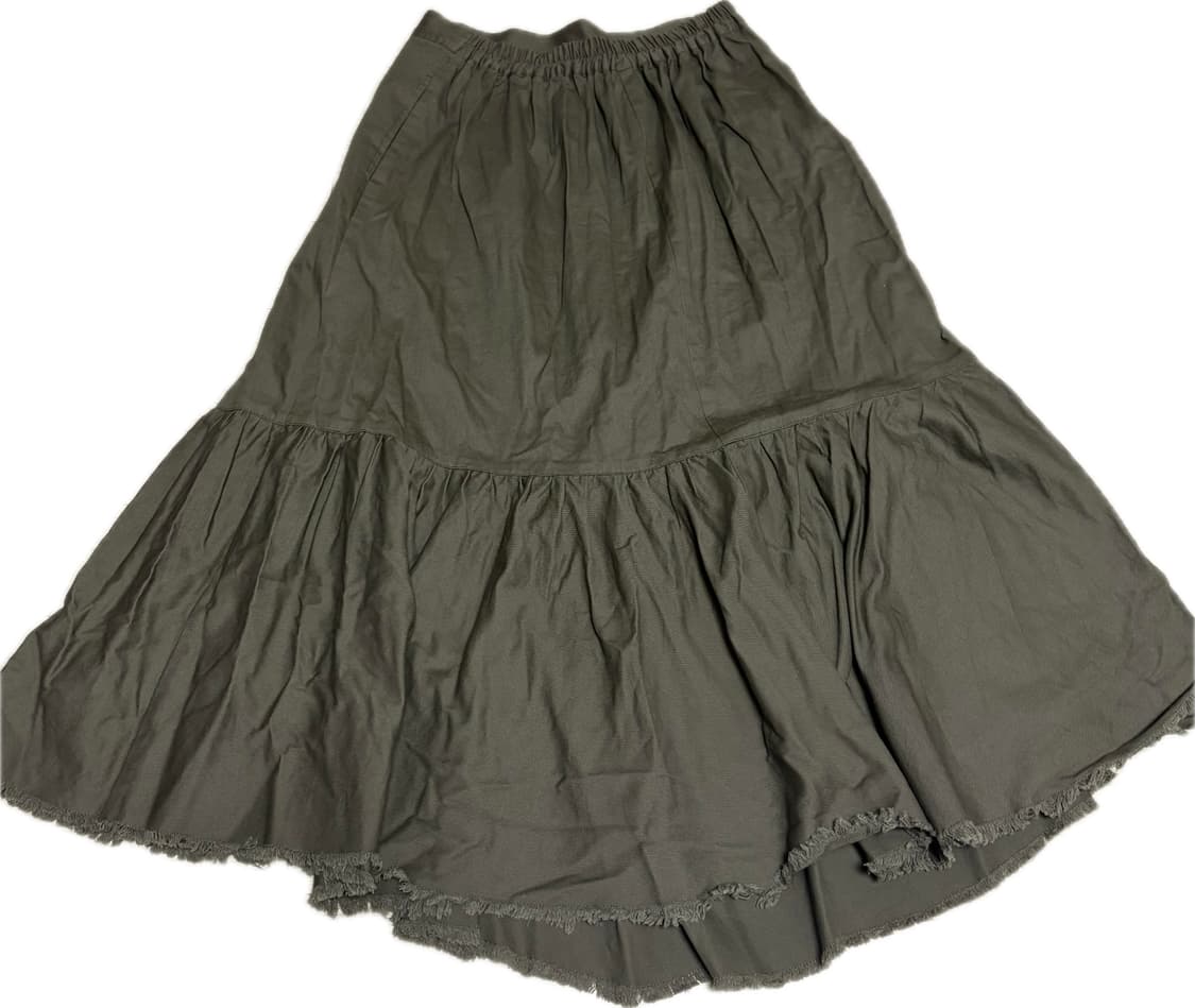 빈티지 그런지페어리 프린지 언발 롱스커트 상품이미지2