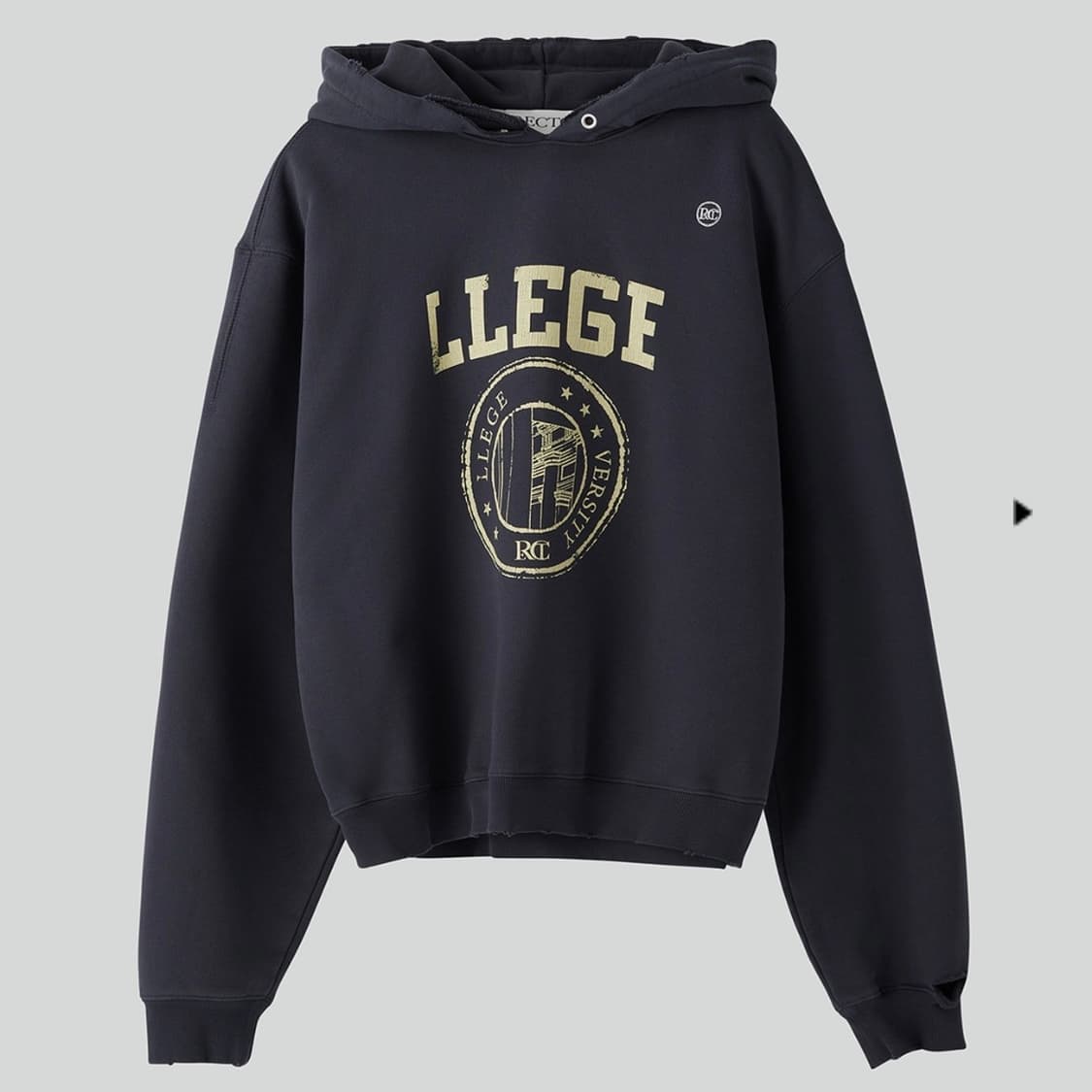RECTO LLEGE LOGO DESTROYED HOODIE 상품이미지1