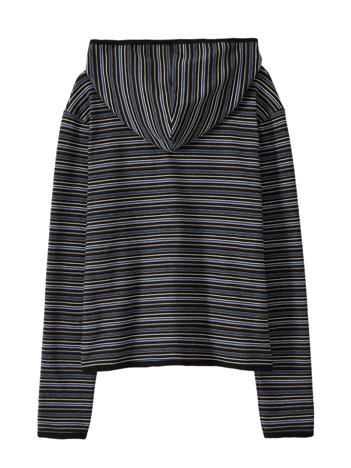 단델 스트라이프 후드 롱슬리브 블랙 상품이미지2