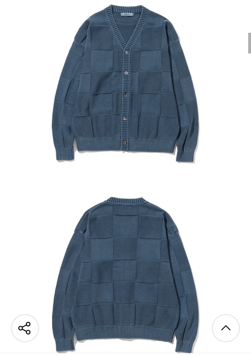 니티드 피그먼트 스퀘어 가디건 BLUE xl 상품이미지2