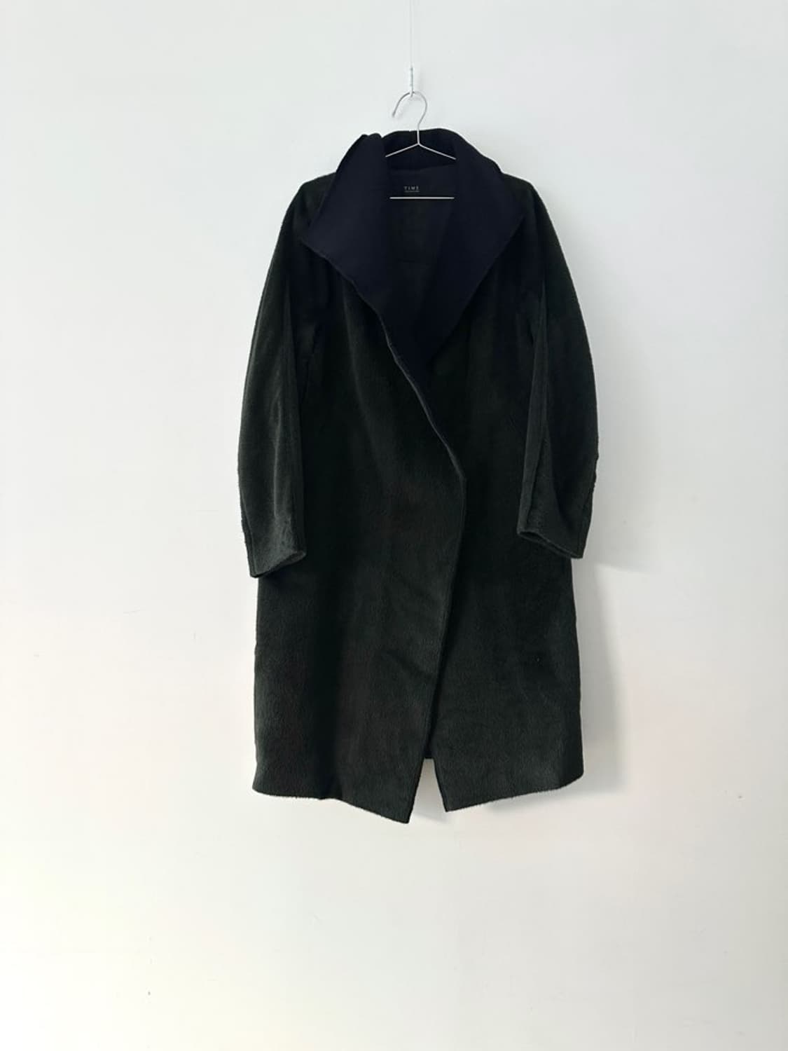 TIME neck drape wool coat / khaki 상품이미지5