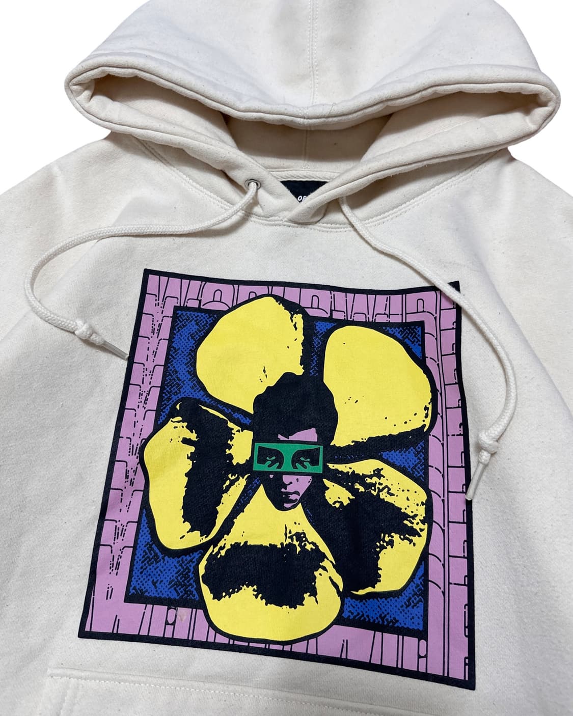 오베이 플라워 프린팅 아이보리 후드티 상품이미지2