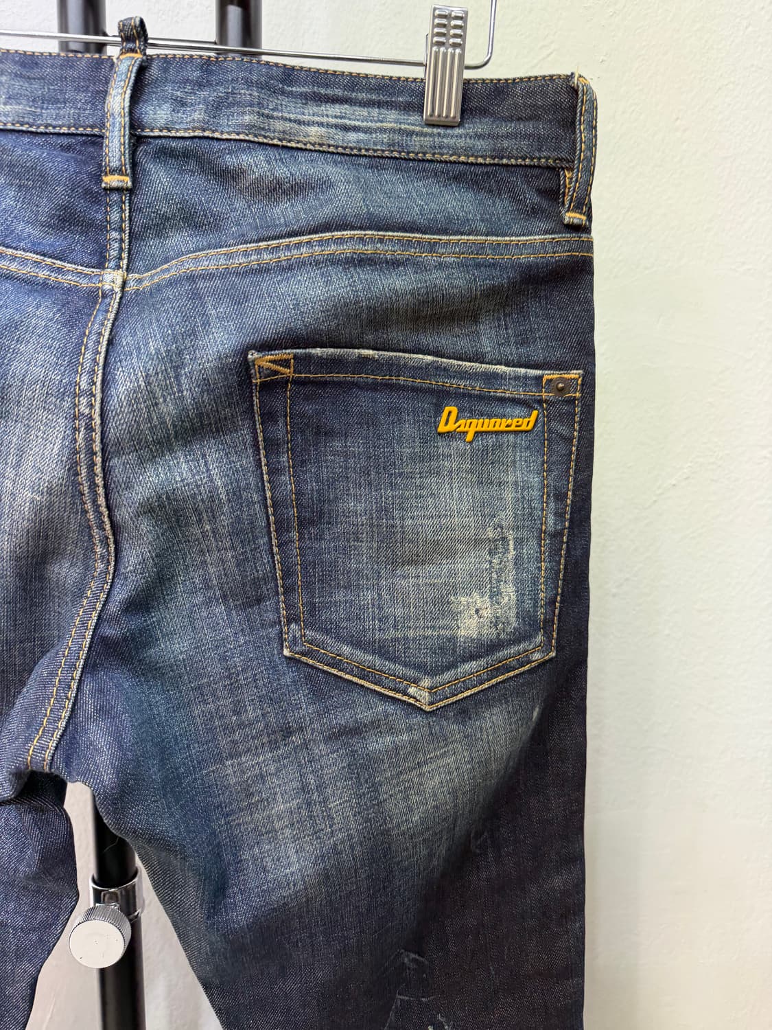 정품) DSQUARED2 가죽 패치 데님 청바지 44(32) 상품이미지5