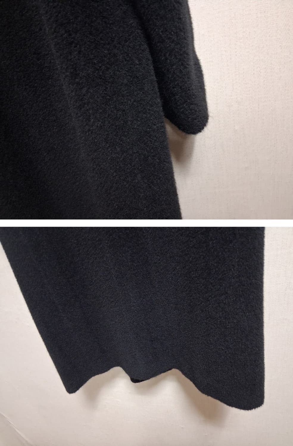 일본 Ceriaier 100% 알파카 롱코트 블랙 무지 헤링본짜임 77 상품이미지9