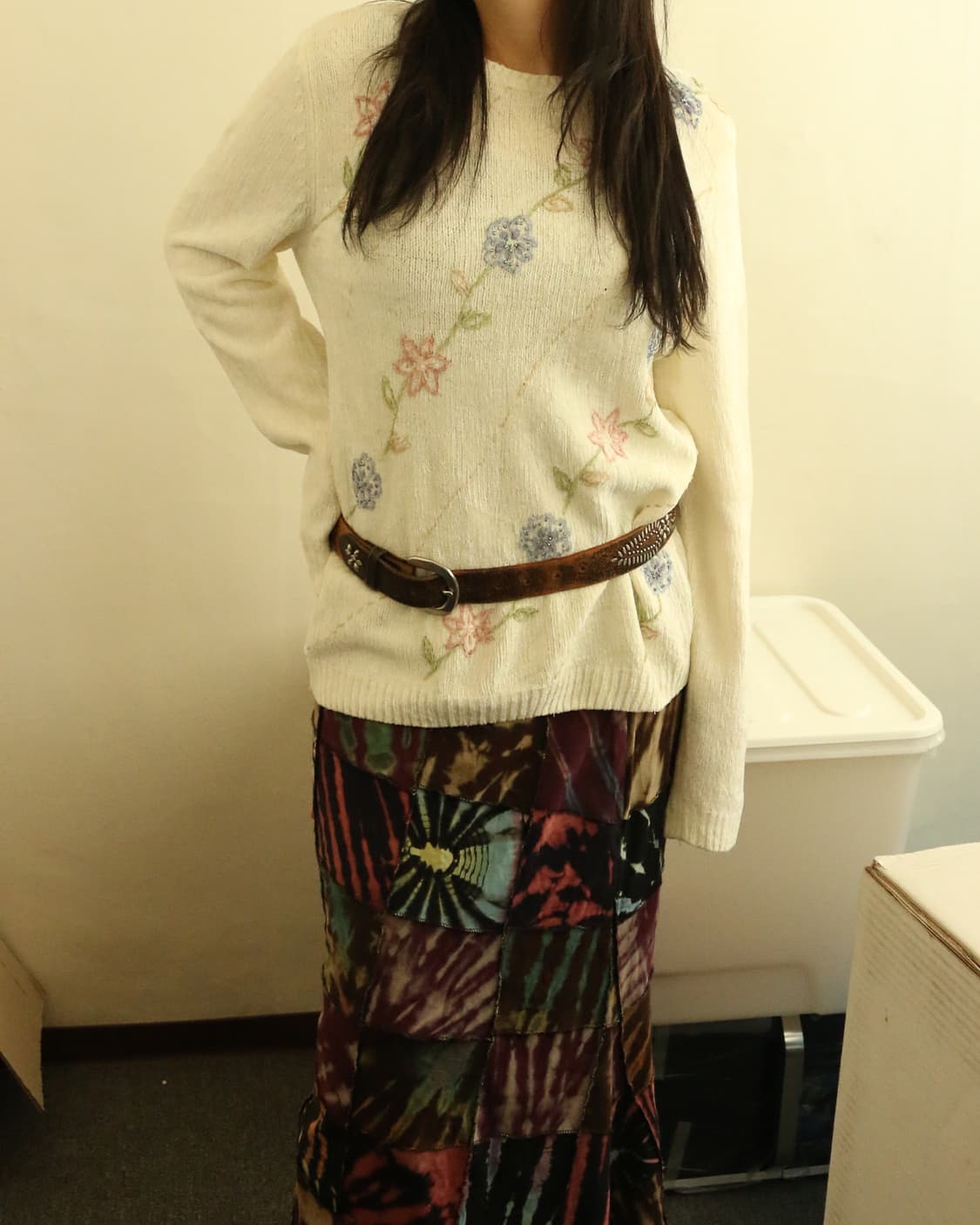 빈티지 플로럴 스웨터 상품이미지1