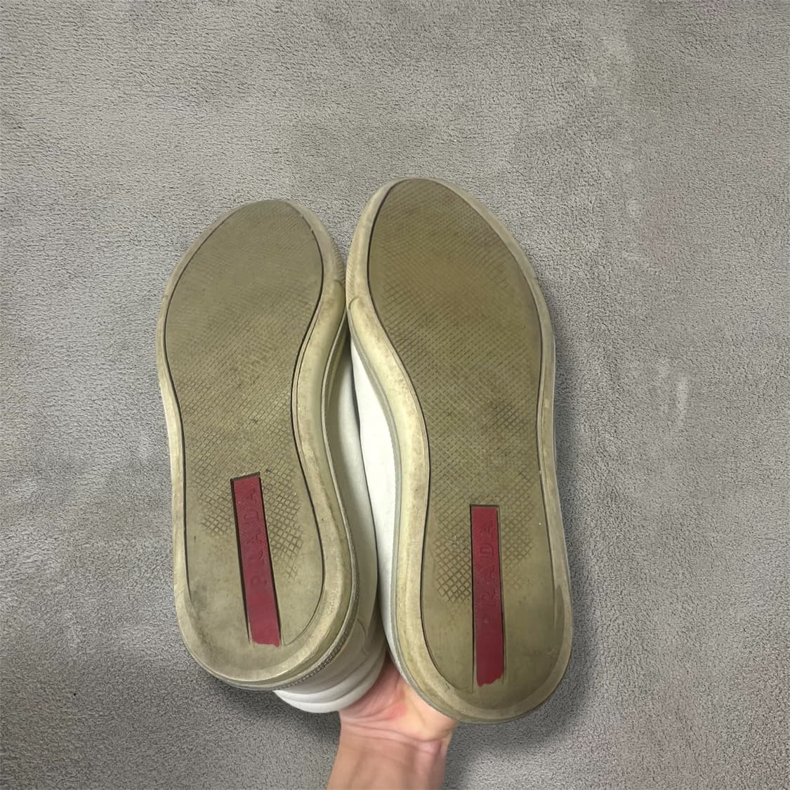 230~235) 프라다 여성 레더 가죽 스니커즈 화이트 상품이미지7