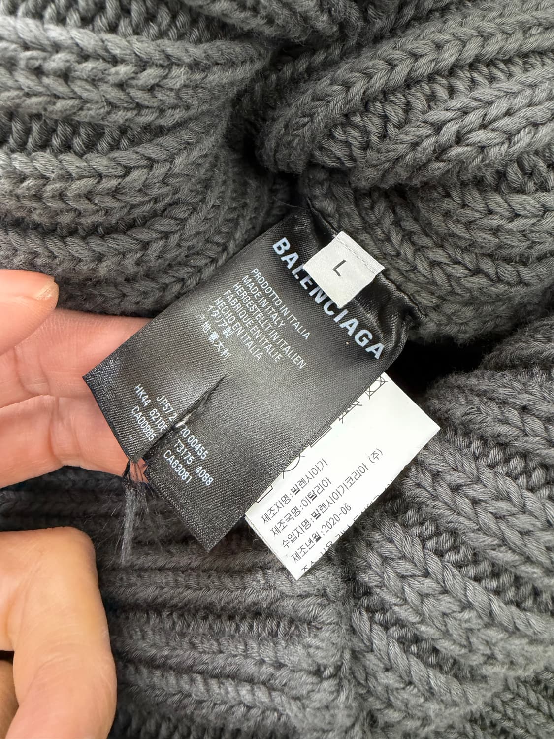 매장판정품) 발렌시아가 20ss 후드 니트 맨투맨 L  상품이미지7