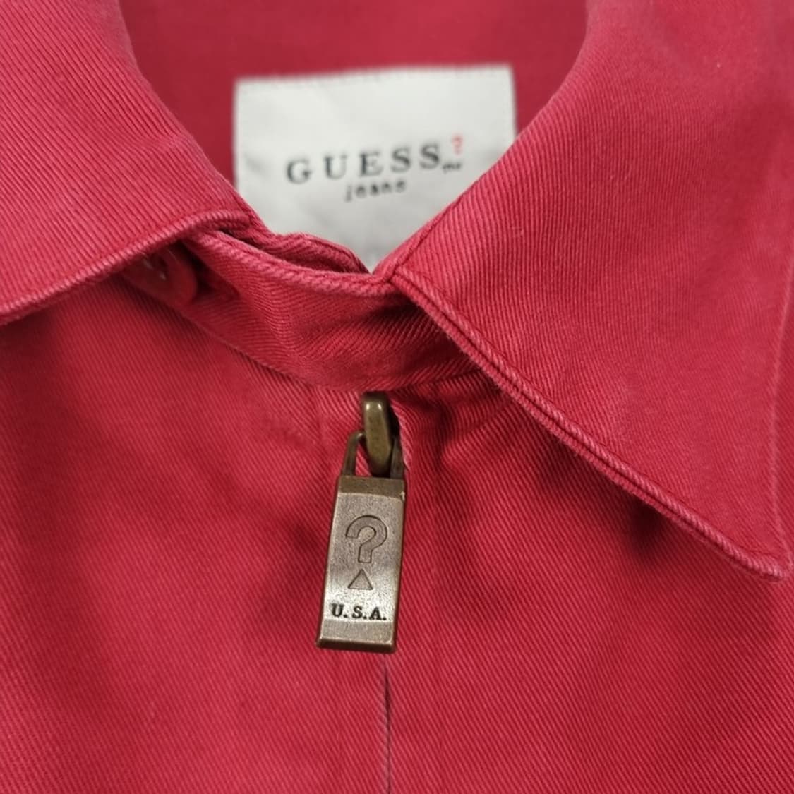 [게스] 00'S 빈티지 스윙탑 블루종 자켓 레드 M17896 상품이미지7