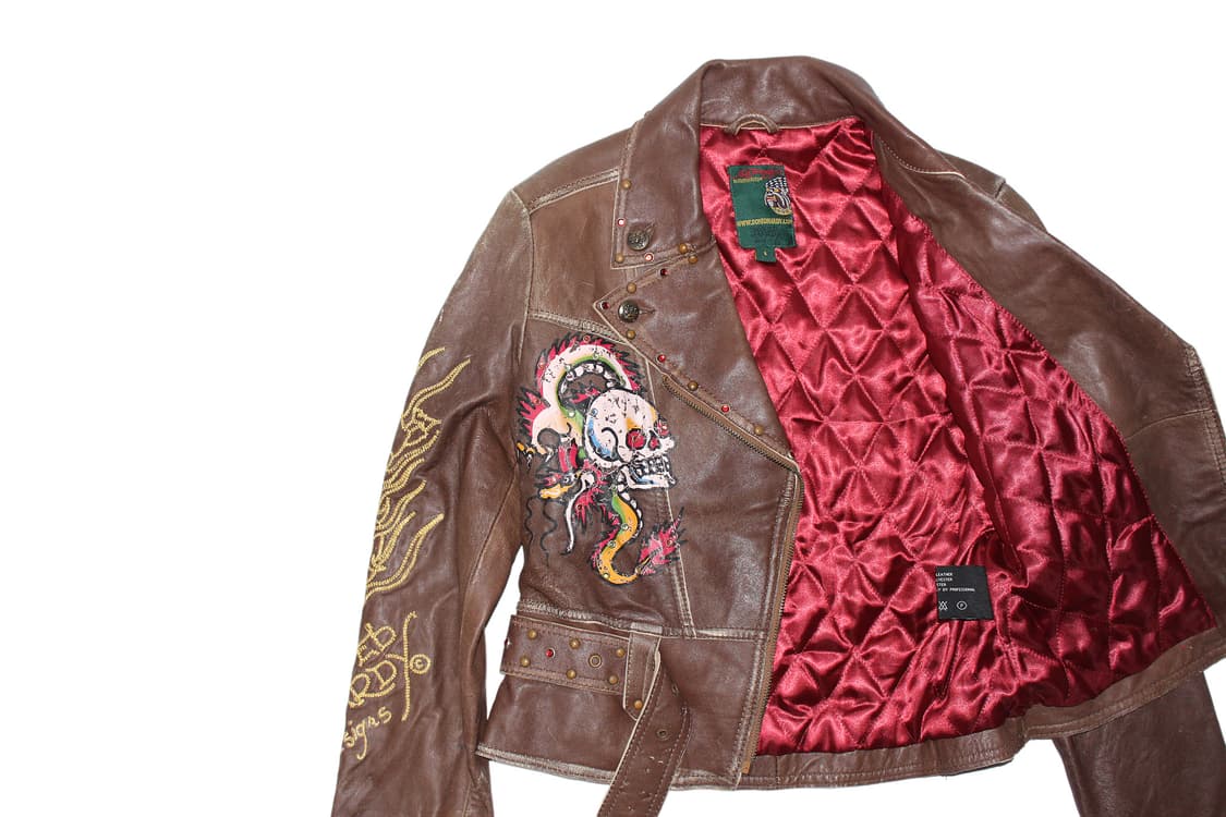 2000s Ed Hardy 에드하디 카우레더 자켓 상품이미지4