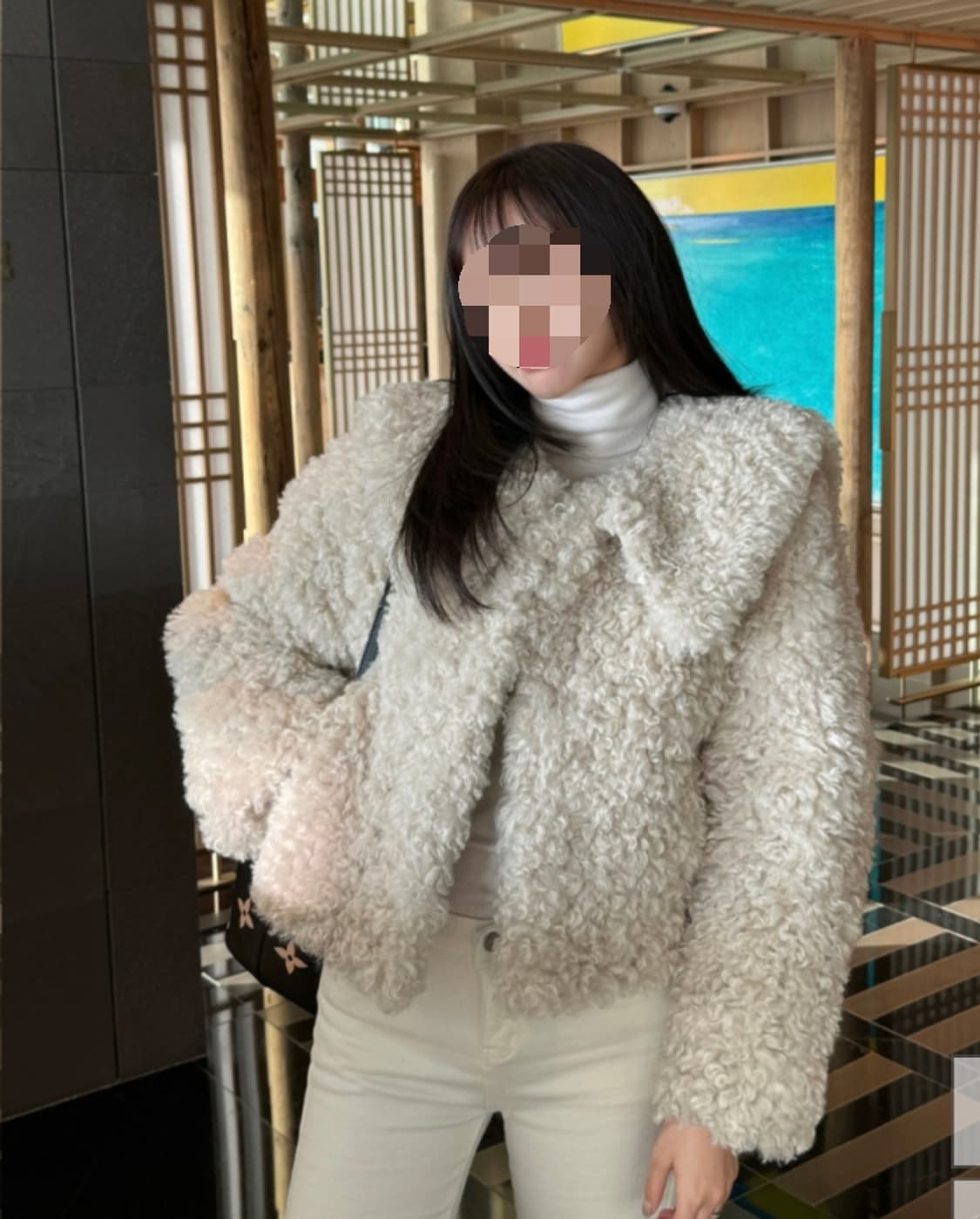 끌로네 핸드메이드 양털 무스탕 퍼자켓 상품이미지1