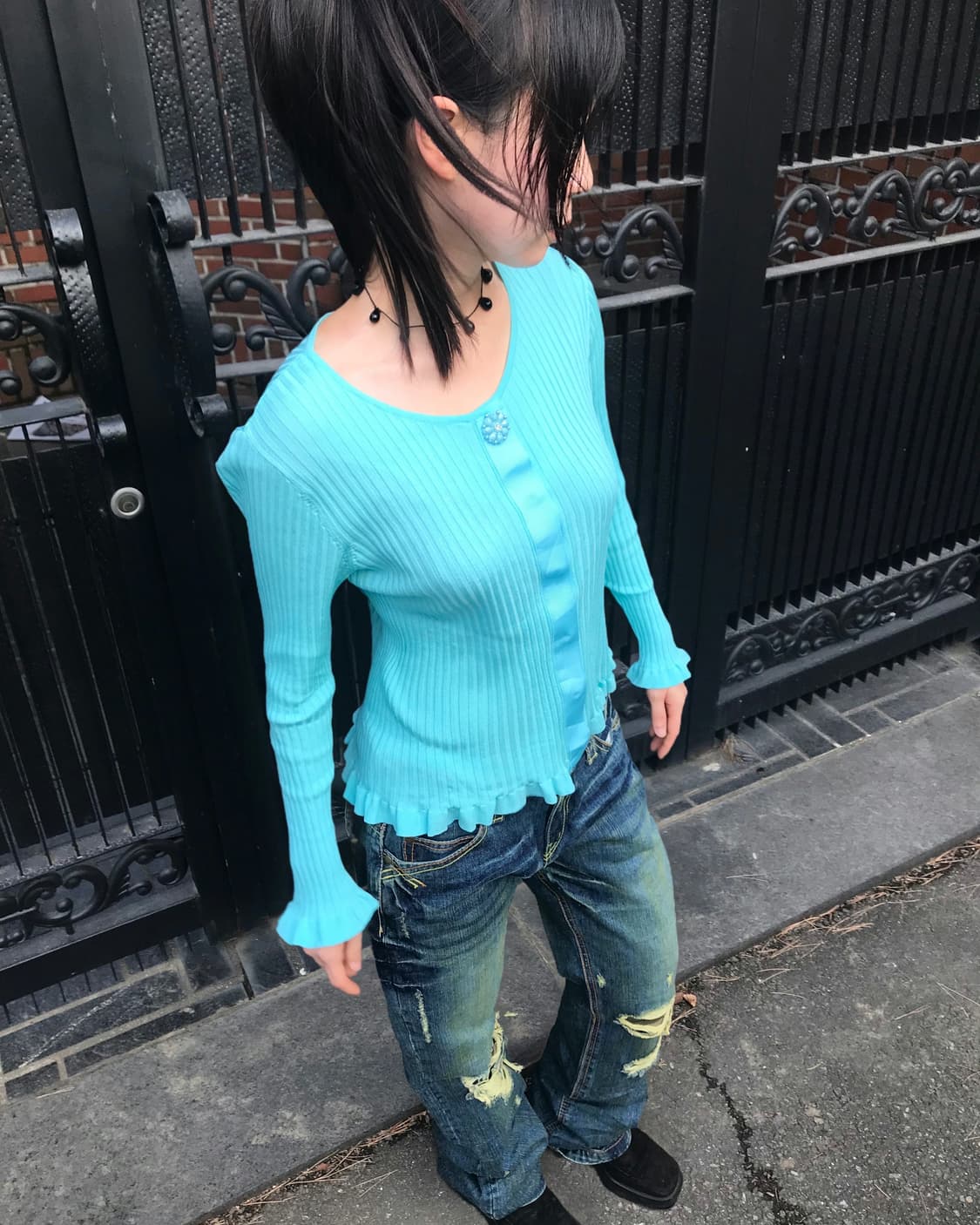 vintage damage denim pants (30inch) 상품이미지1