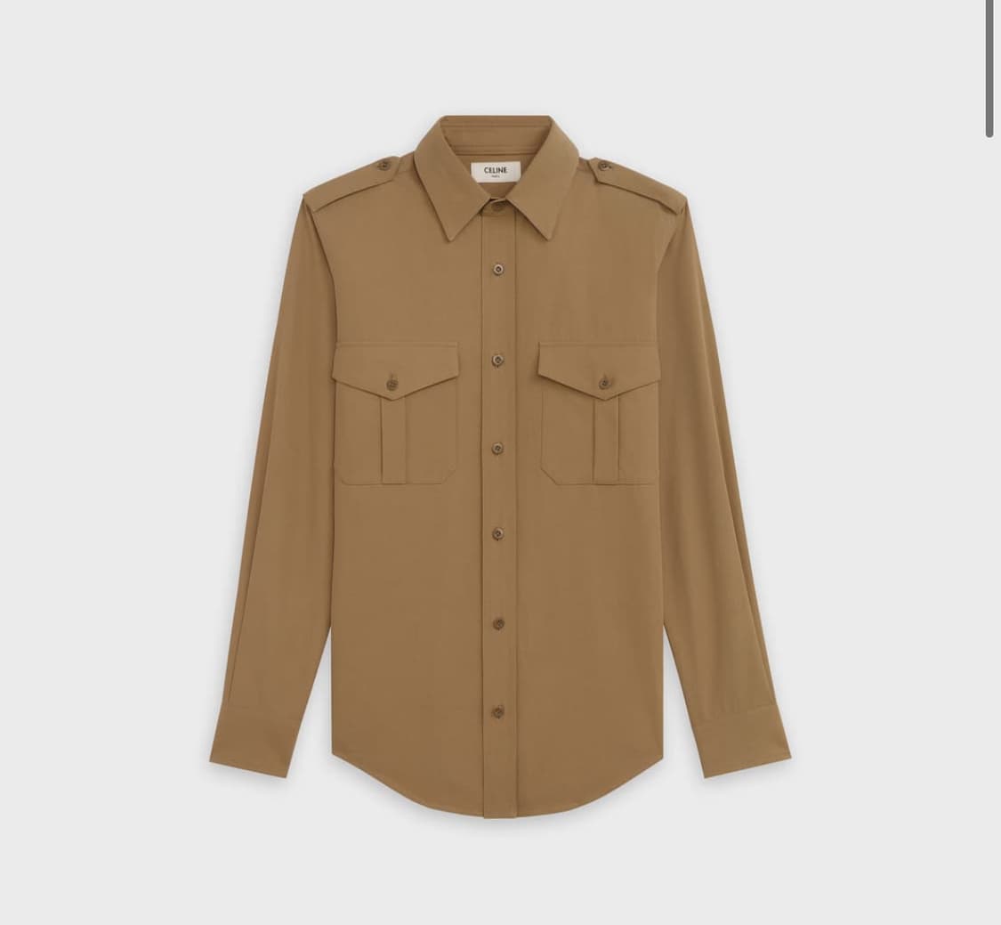 셀린느 20ss 밀리터리 코튼 트월 견장 셔츠 L 상품이미지1