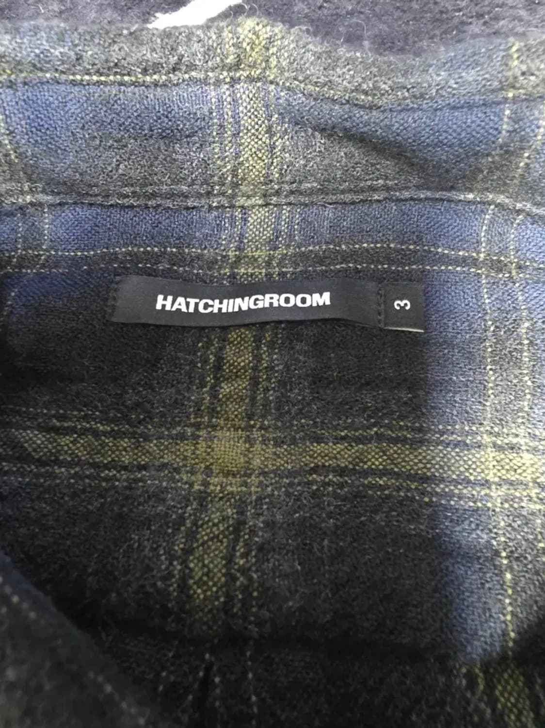 해칭룸 클래식 울 체크 셔츠 3 다크 네이비 상품이미지3