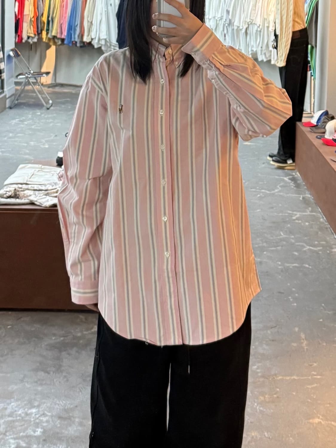 폴로 랄프로렌 핑크 스트라이프 셔츠 H1423 상품이미지1