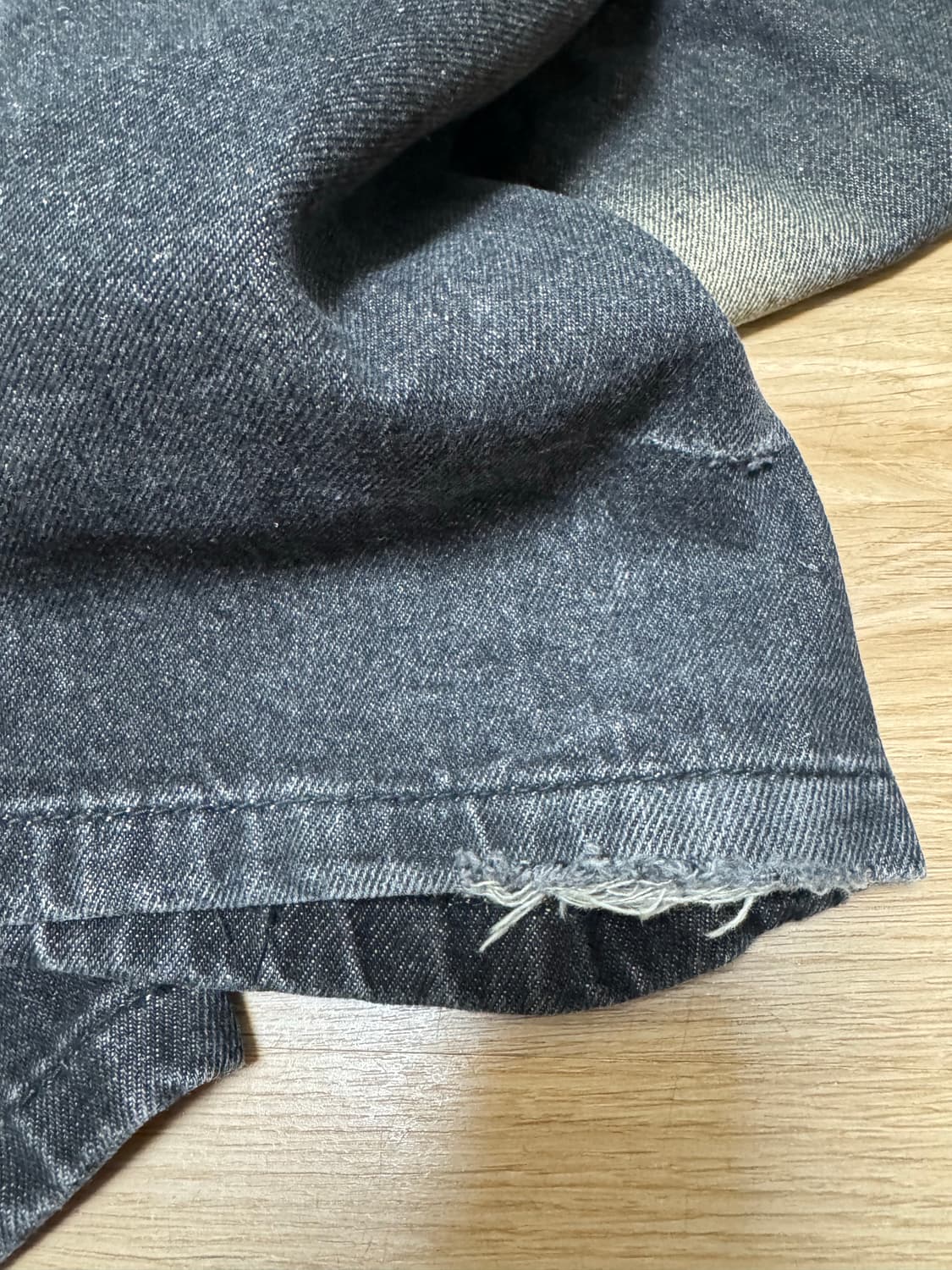 트릴리온 데미지 워싱 빅 와이드 벌룬 데님 팬츠 YELLOW BLACK 상품이미지3