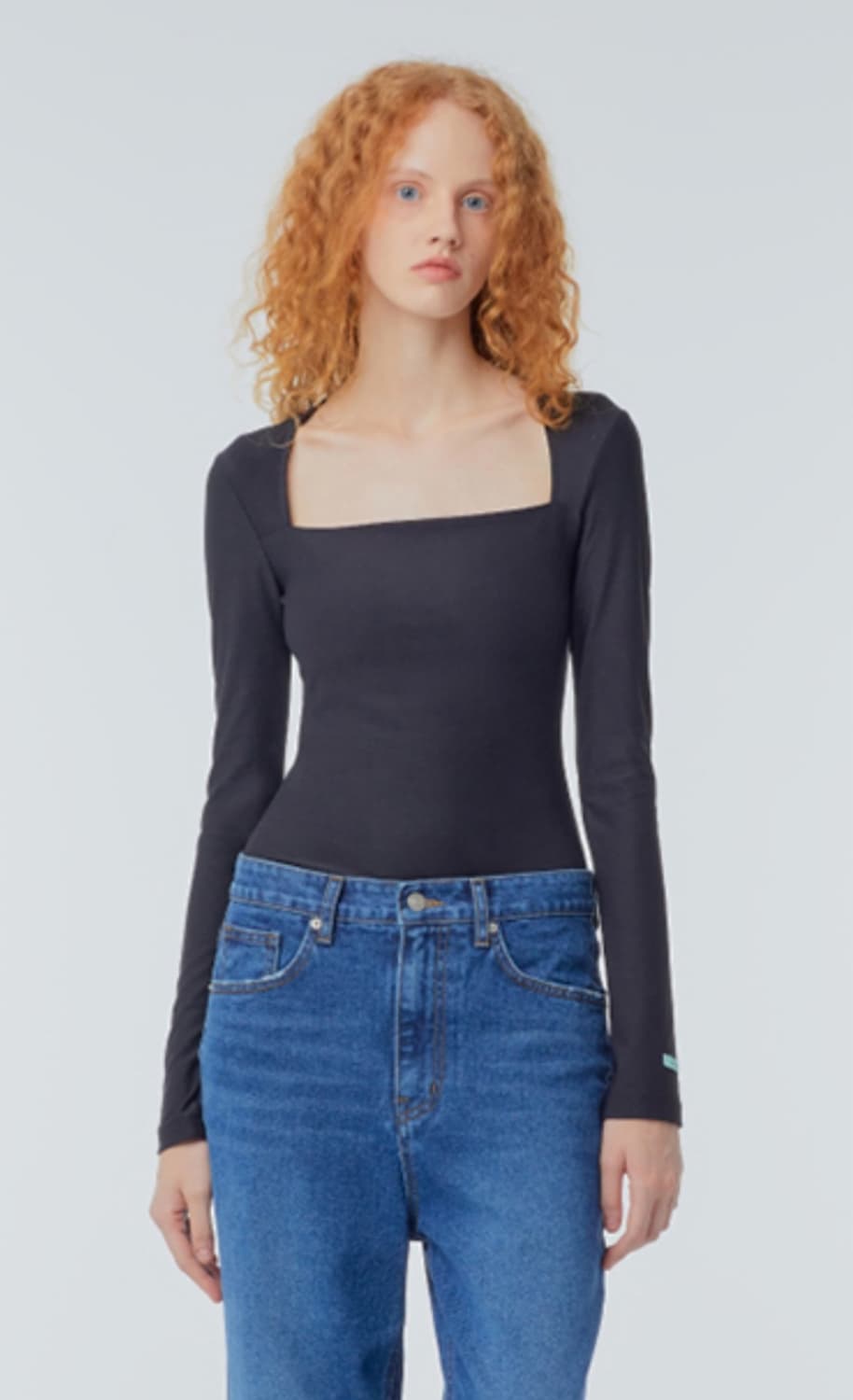 인스턴트펑크 스퀘어넥 롱슬리브 블랙 상품이미지1