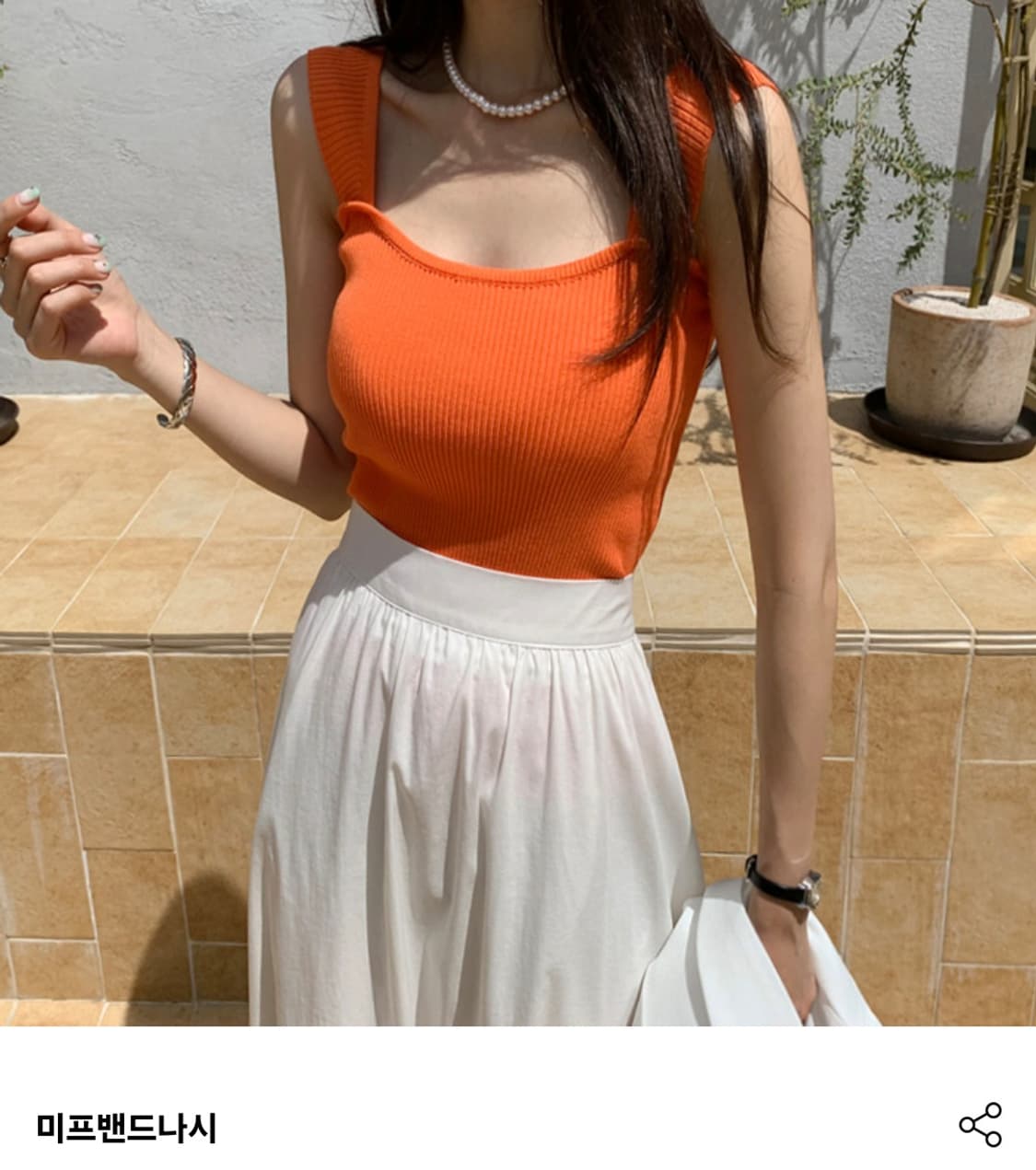 스퀘어넥 골지 니트 나시 상품이미지1