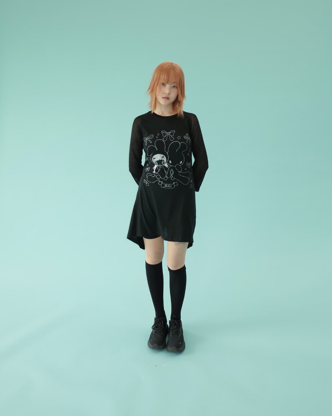 JICHOI 지초이 SS24 FLARED RAGLAN T-DRESS 상품이미지4