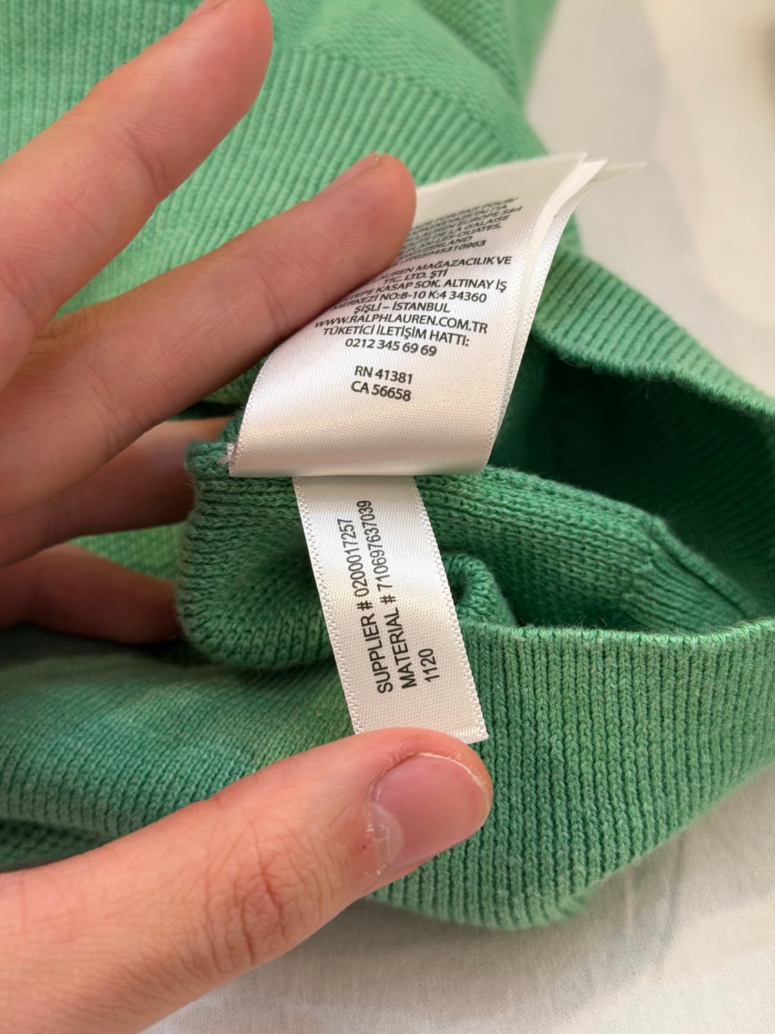 폴로 랄프로렌 반집업 와플 코튼 니트 그린 상품이미지8