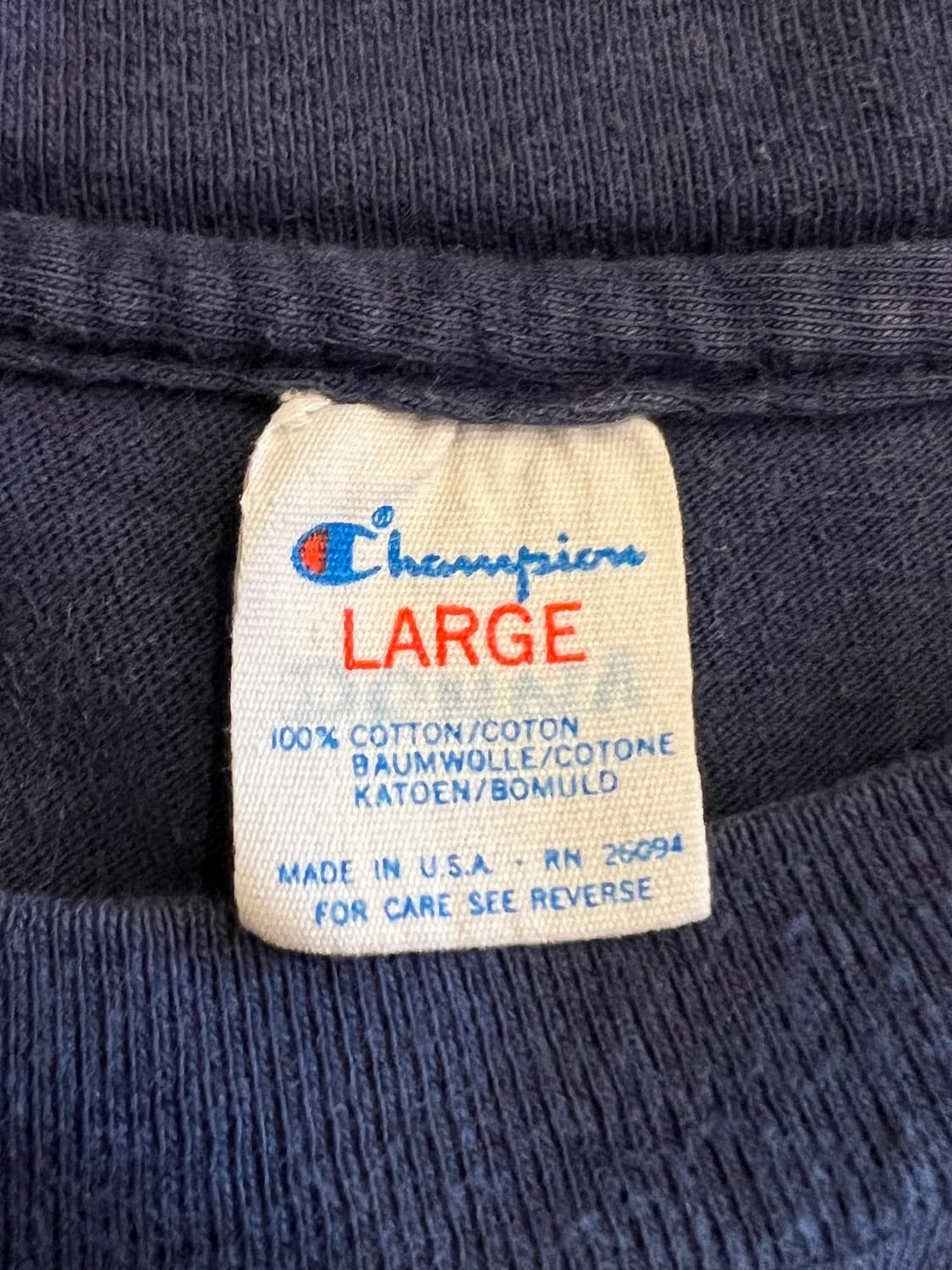 90's [L] 챔피온 하버드 티셔츠 USA 싱글스티치 빈티지 컬리지 상품이미지3
