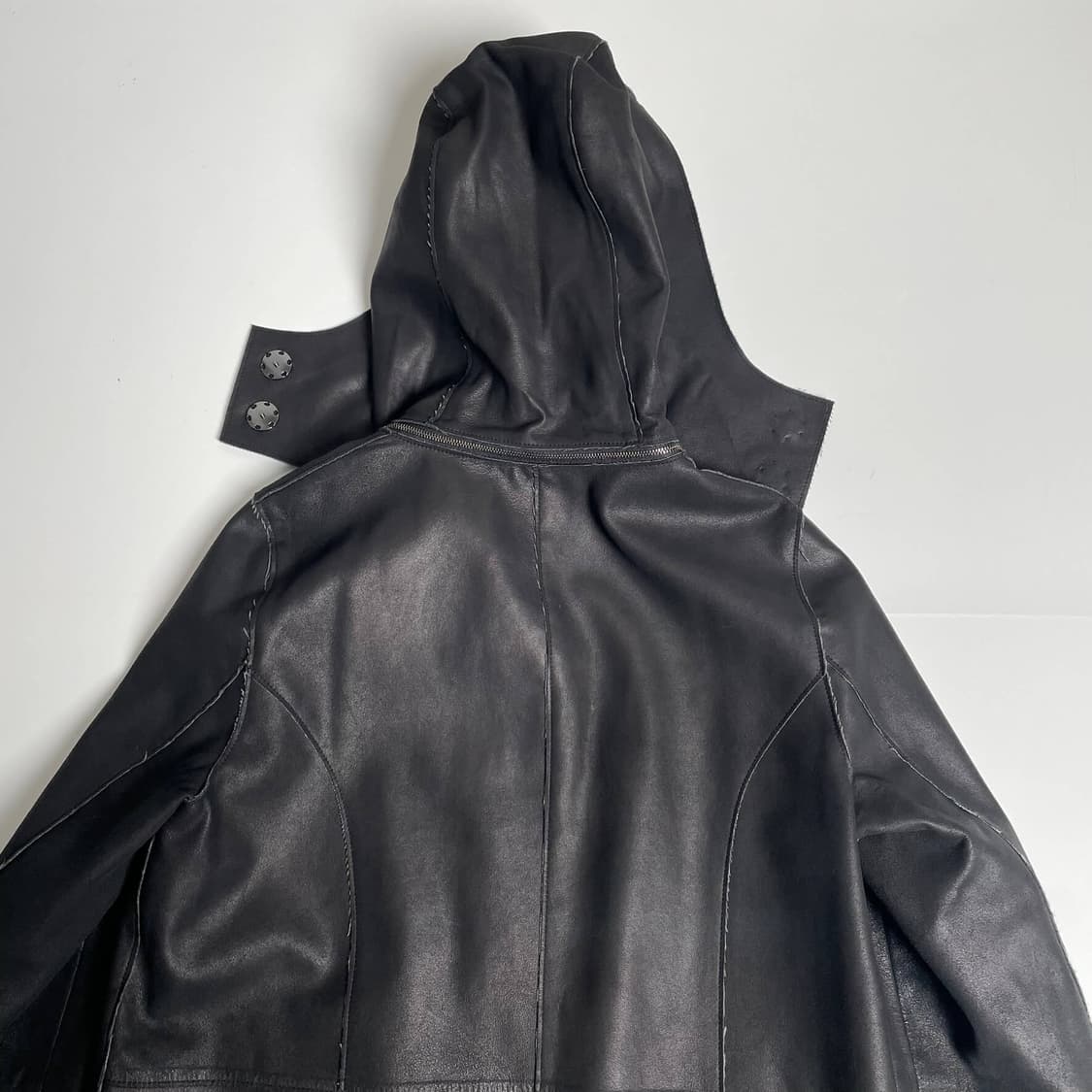 Marlenedam italy 고트 스킨 후드 롱 코트   상품이미지8