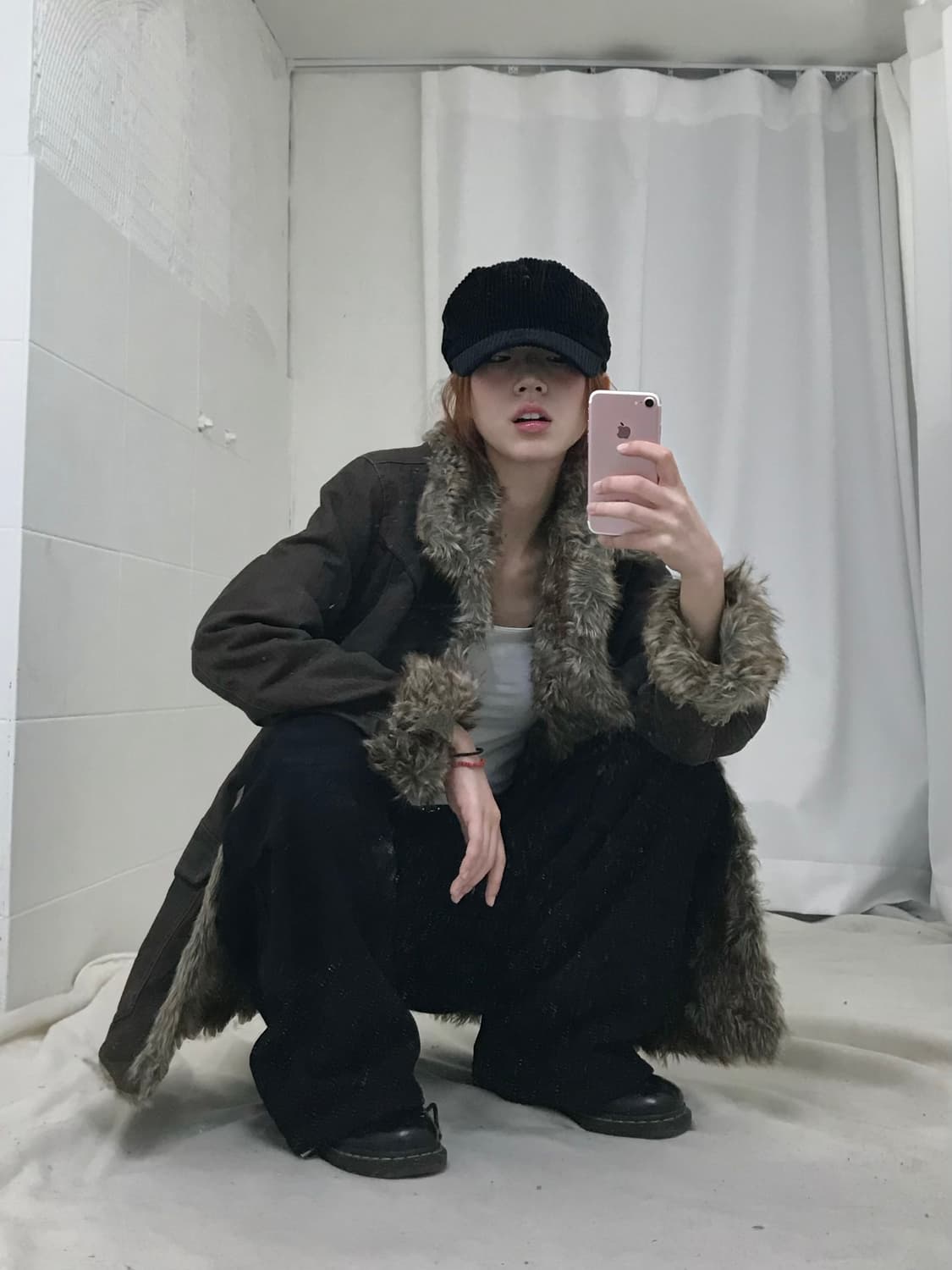 (세트 할인 가능) 빈티지 브라운 퍼 무스탕 자켓 상품이미지1