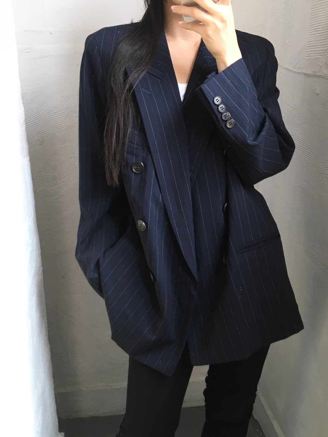 Burberry 버버리 네이비 스트라이프 더블 블레이저 상품이미지2