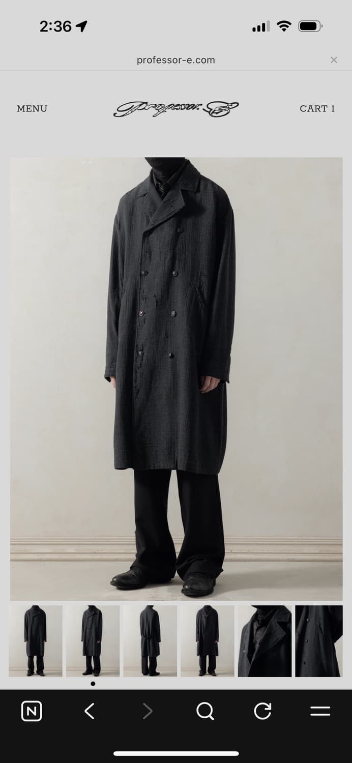 25FW Professor E 더블 데미지 코트 46사이즈 상품이미지2