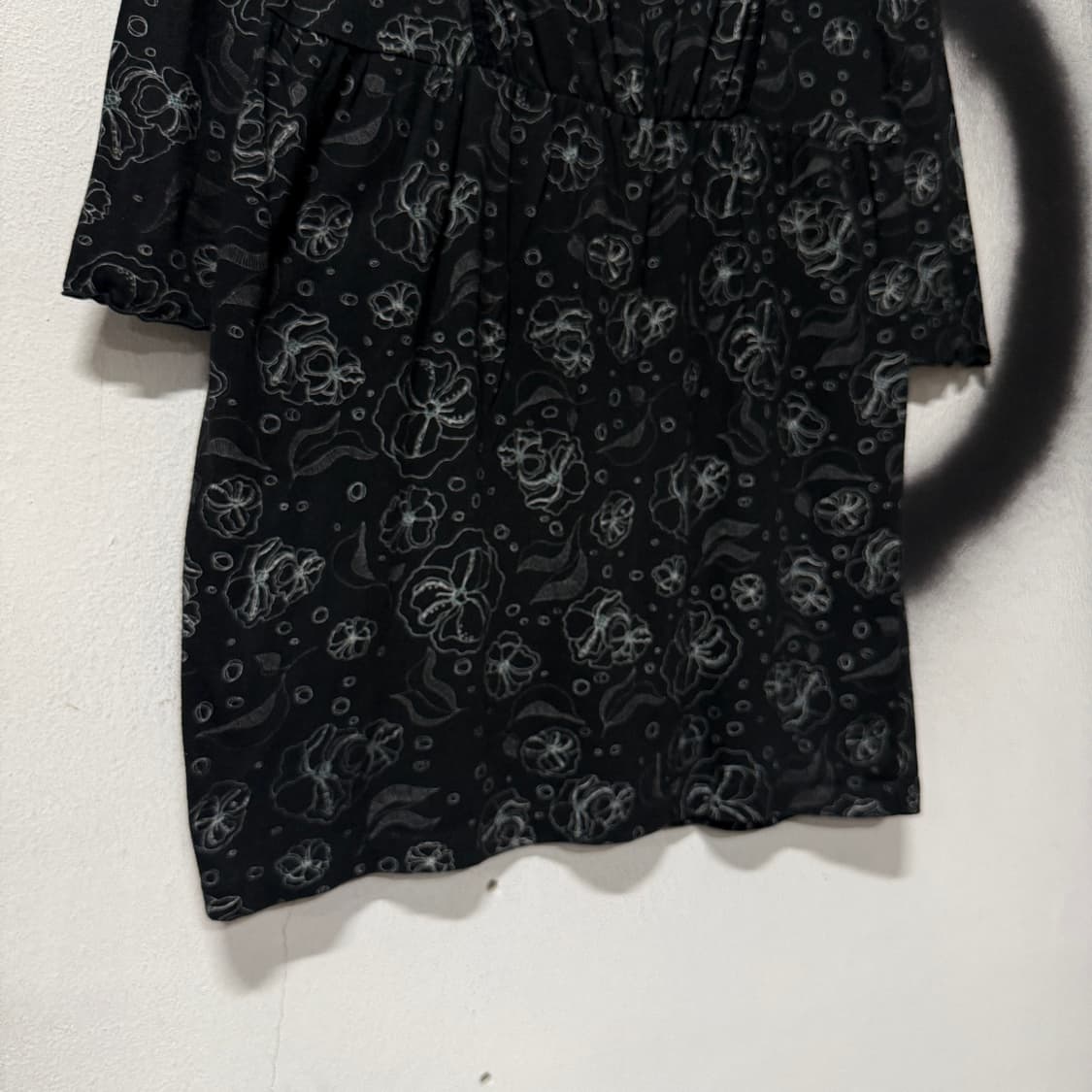 VTG 빈티지 블랙 모리 레이스 디테일 7부 블라우스 상품이미지4