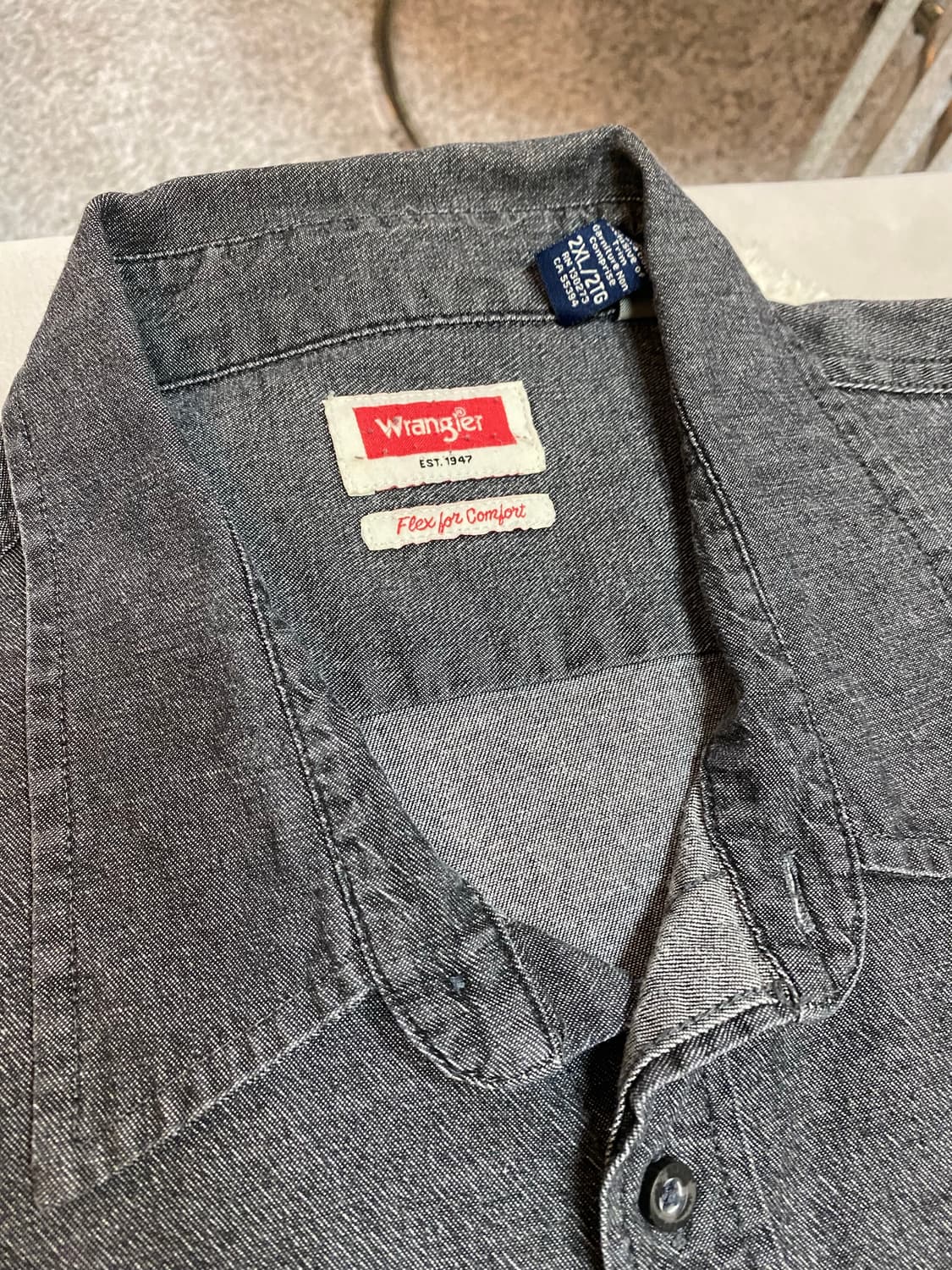 랭글러 wrangler 데님 셔츠 웨스턴 샴브레이 셔츠 2xl 105 상품이미지2