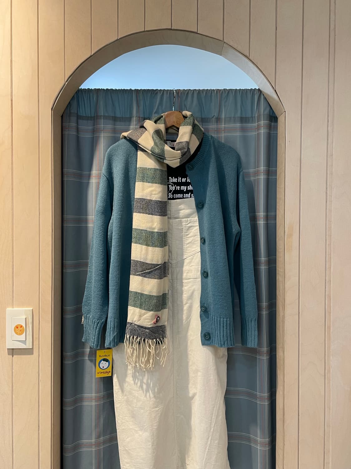 새제품) 일본빈티지 모리걸 숄 단가라머플러 상품이미지1