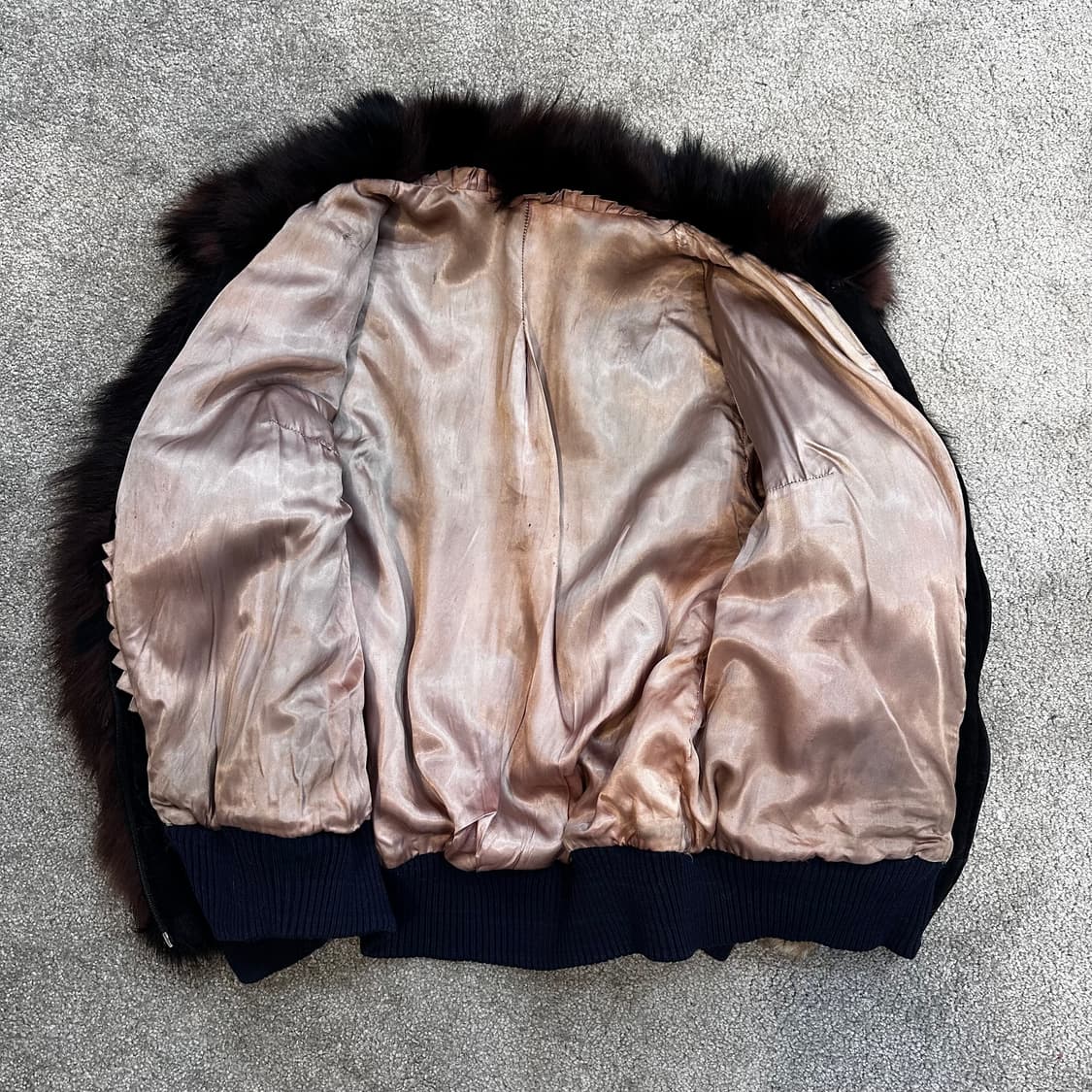 한양모피 브라운/베이지 믹스컬러 사가폭스 집업M 상품이미지3