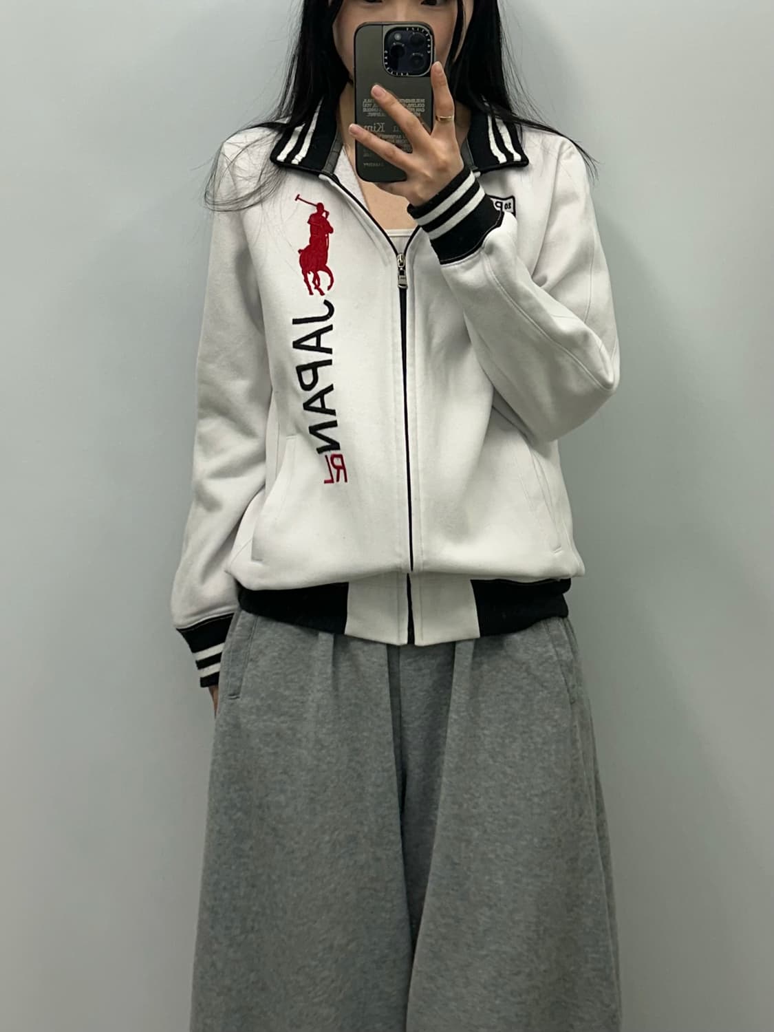 폴로 랄프로렌 빅포니 희귀 재팬 일본 화이트 코튼 집업 자켓 상품이미지1