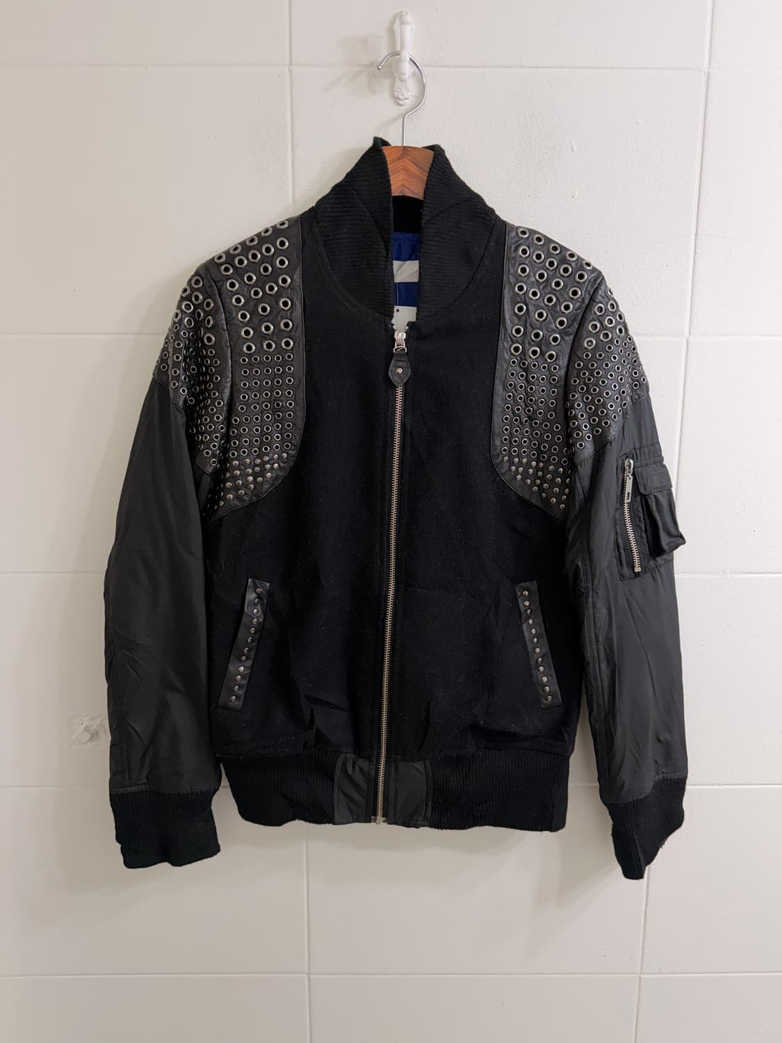 빈티지 무채색 펑크 아일렛 딱붙 작사 코디 세트 상품이미지4