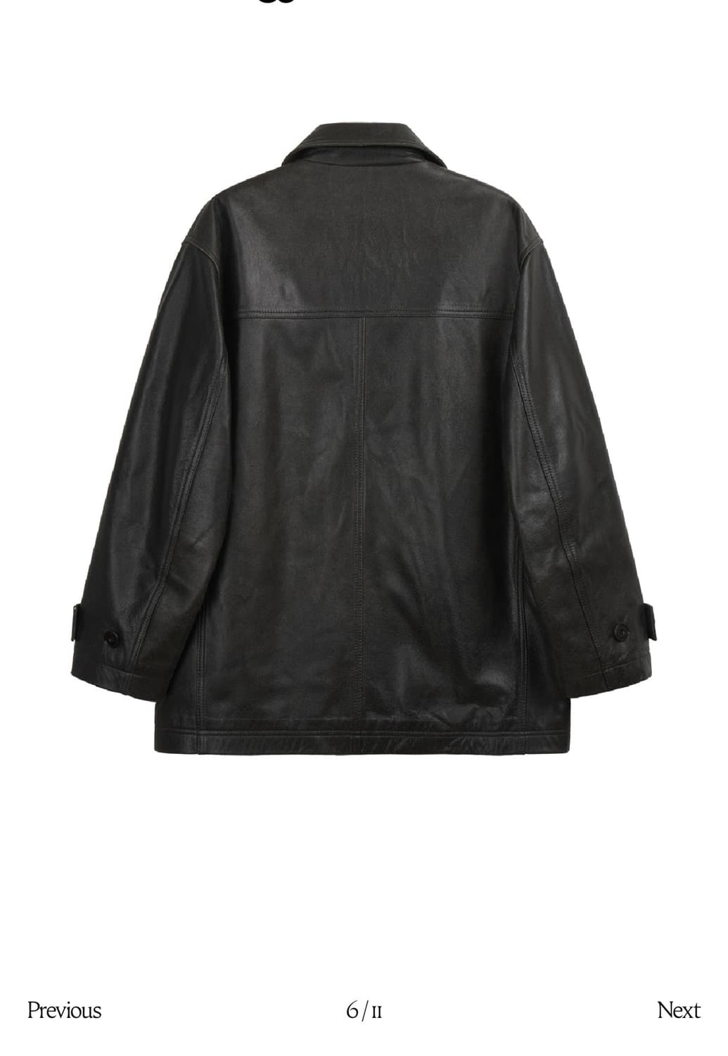 코스모스 (리미티드)크랙 카우레더 자켓 M 상품이미지6