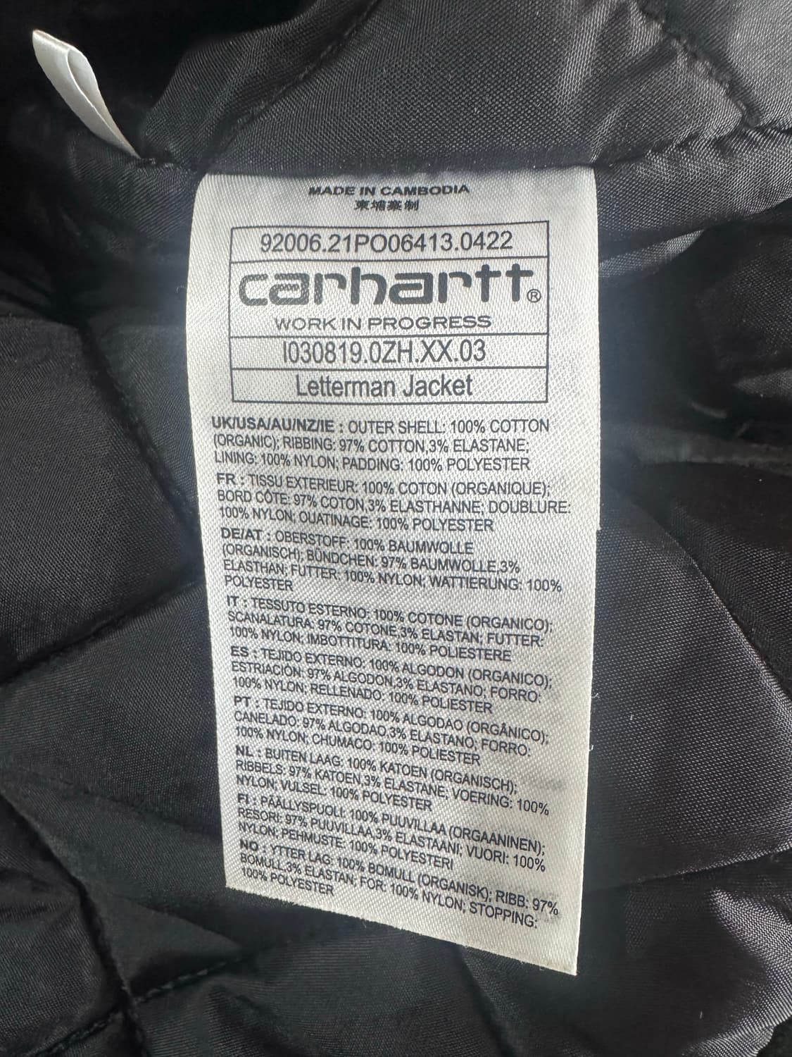 칼하트wip 레터맨 자켓 상품이미지4