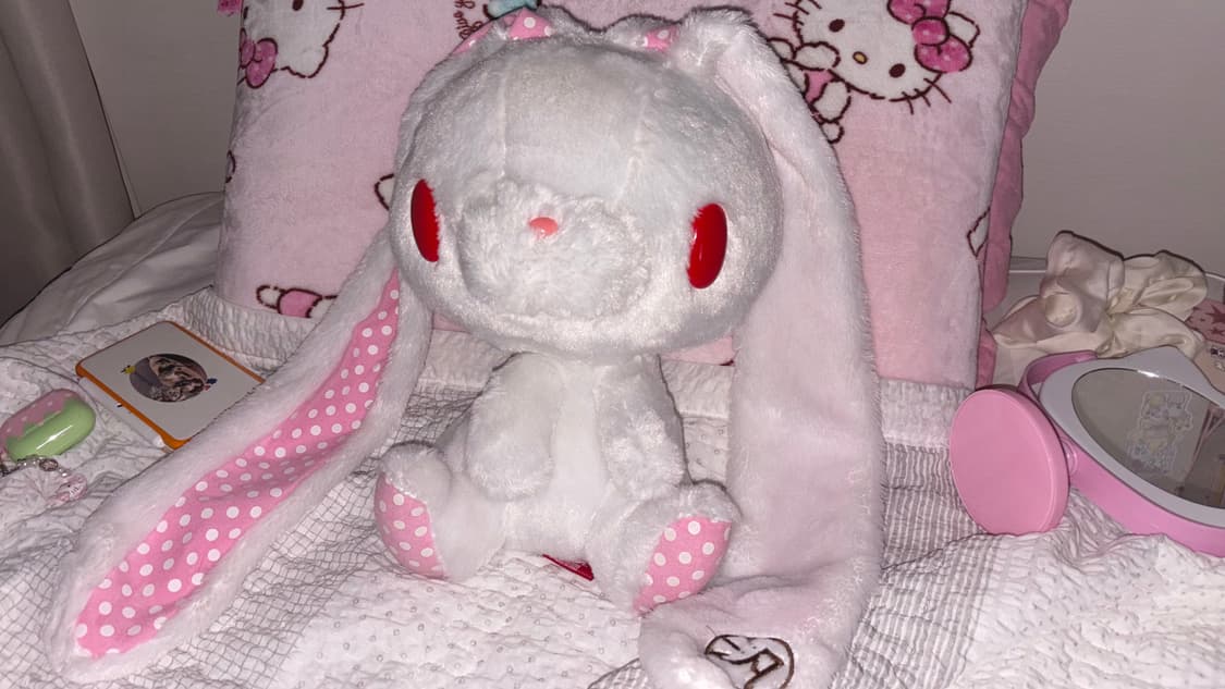 (제시받음) 범용토끼 핑크 도트 대형 인형 글루미베어 상품이미지1