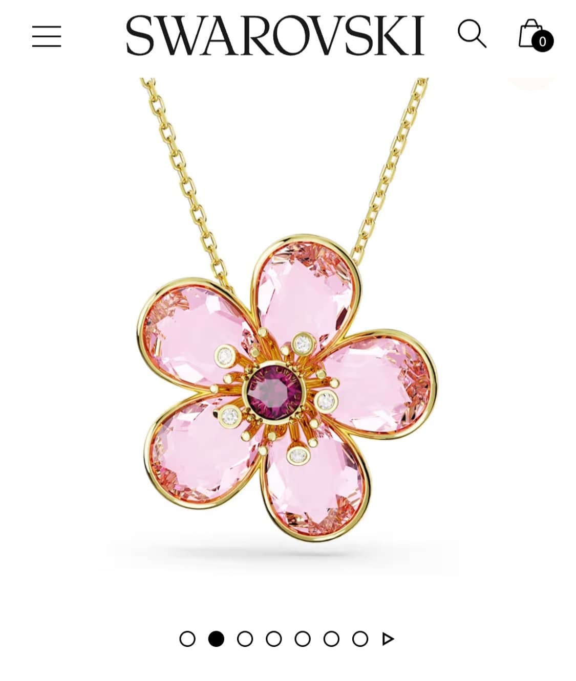 새제품)스와로브스키 플라워 핑크 목걸이 정품 상품이미지6