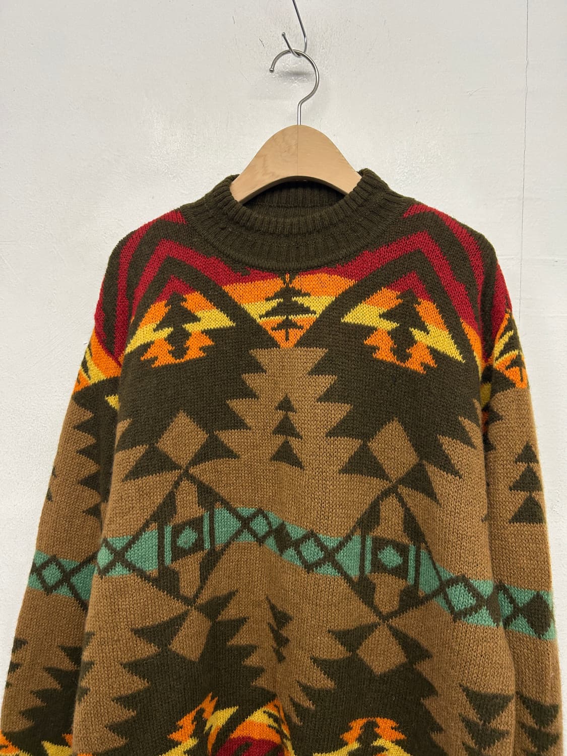 베네통 아즈텍 오르테가 치마요 패턴 니트 상품이미지3