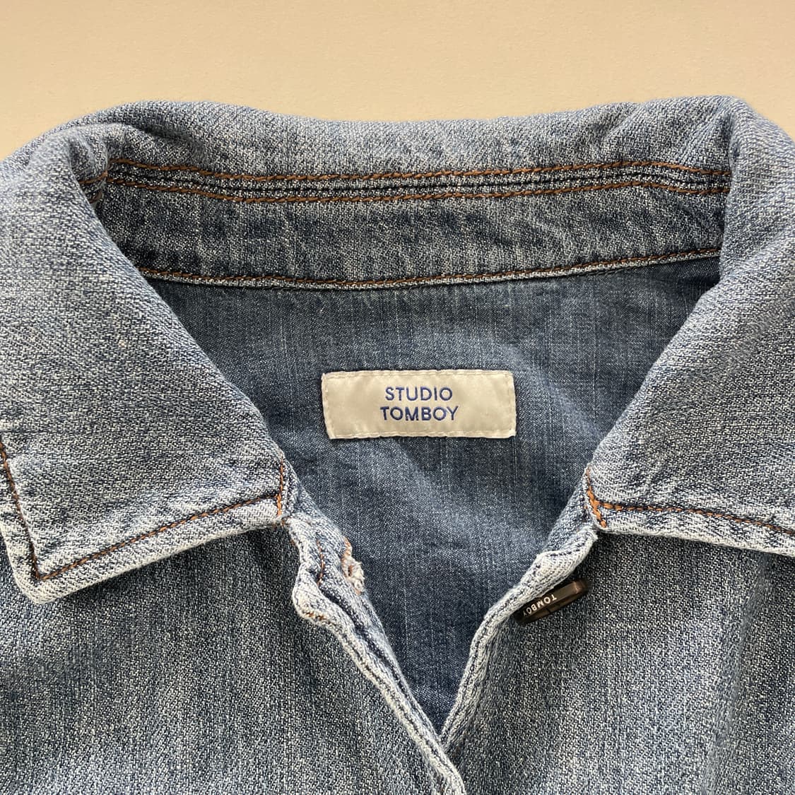 스튜디오톰보이 오버핏 데님 반팔 셔츠 상품이미지7