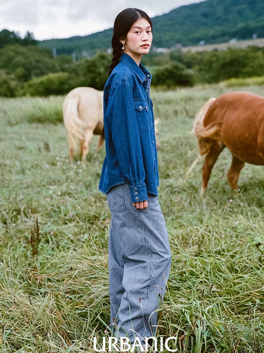 (m) 얼바닉30 스트라이프 와이드 팬츠 상품이미지3