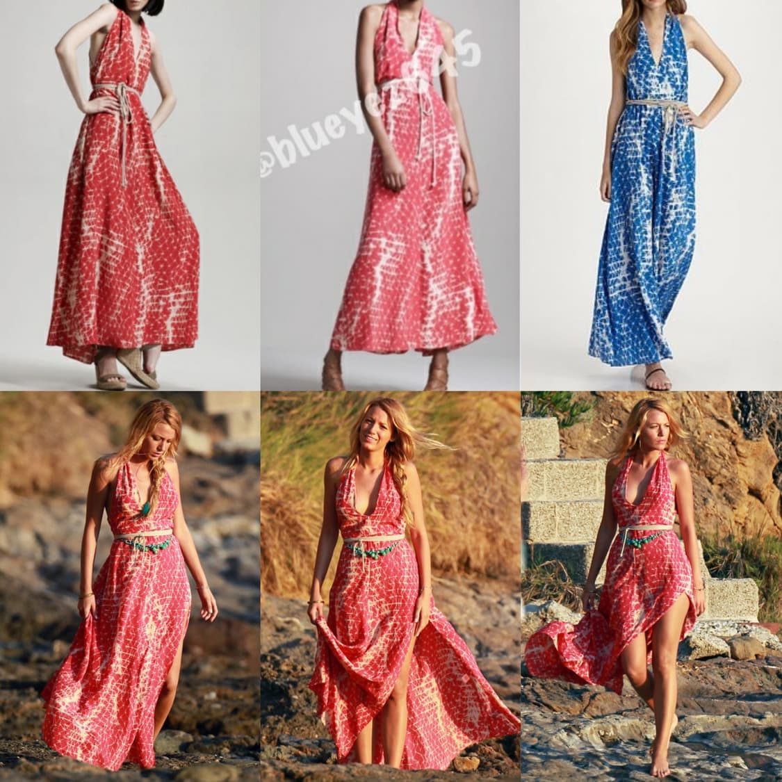 Gryphon 그리픈 그리폰 뉴욕 실크 타이다이 홀터넥 맥시 원피스 상품이미지1